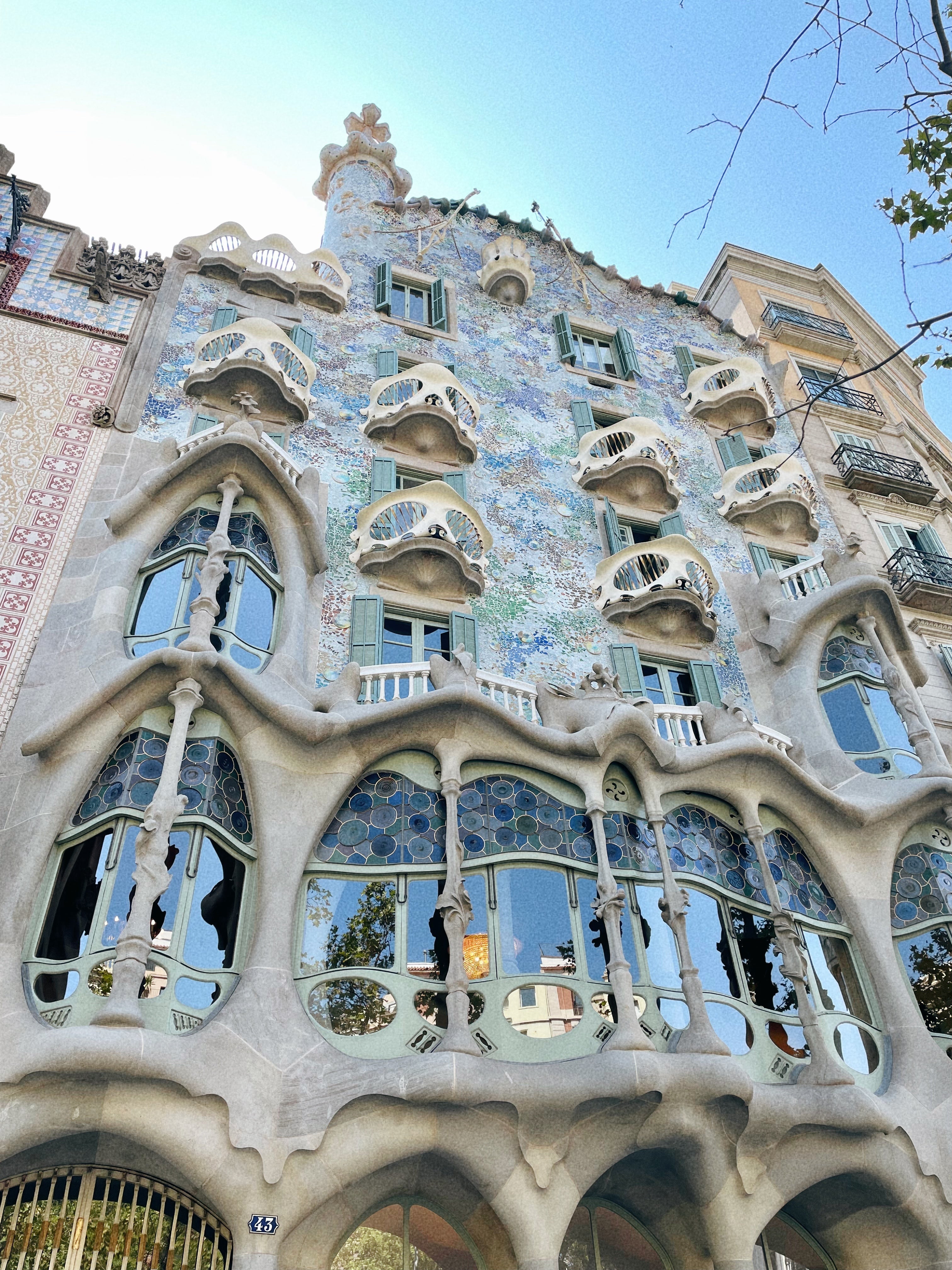 Casa Batlló, an architectural masterpiece in central Barcelona, also designed by Gaudí