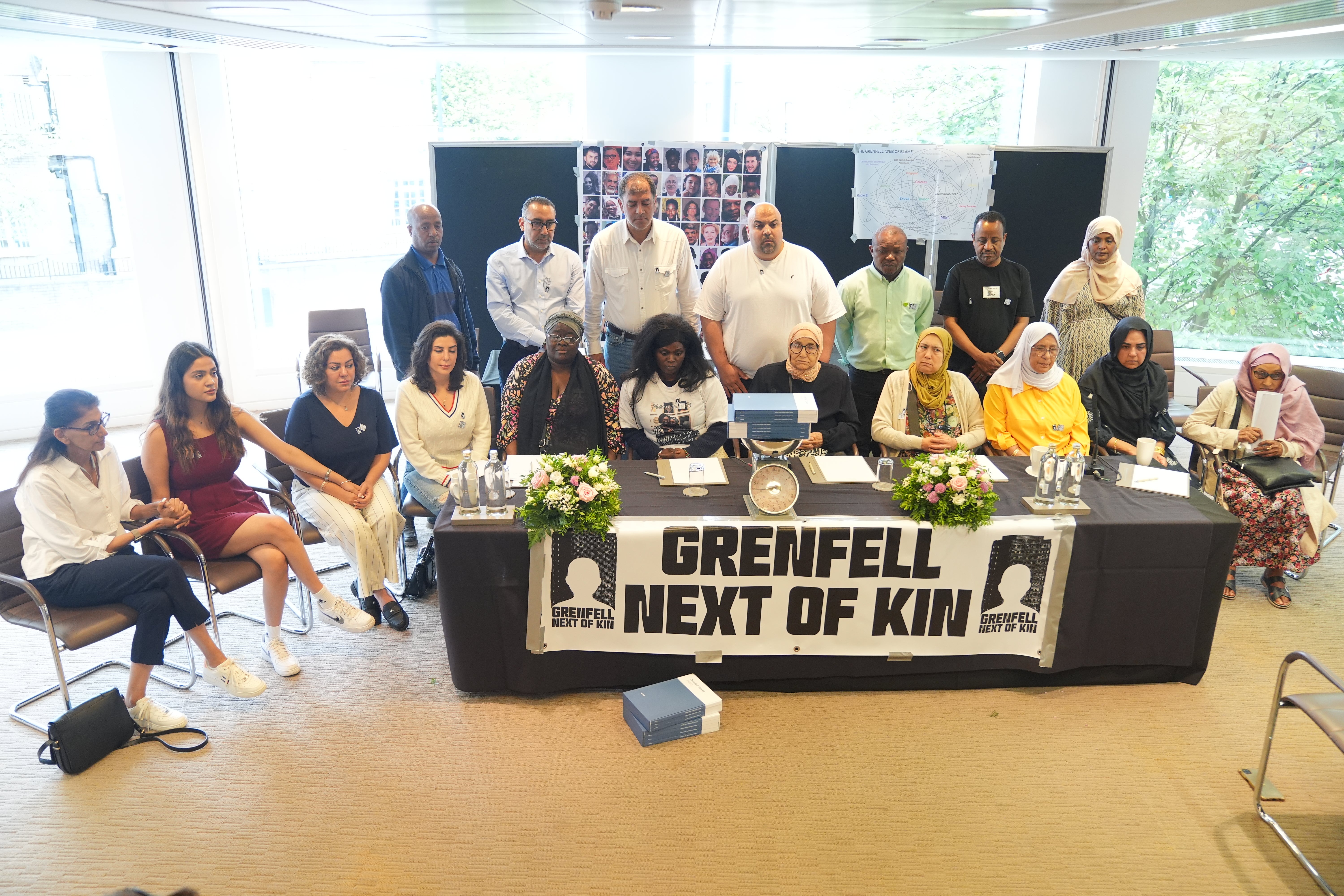 Members of a support group for the next of kin and families of some the 72 people killed in the Grenfell Tower fire