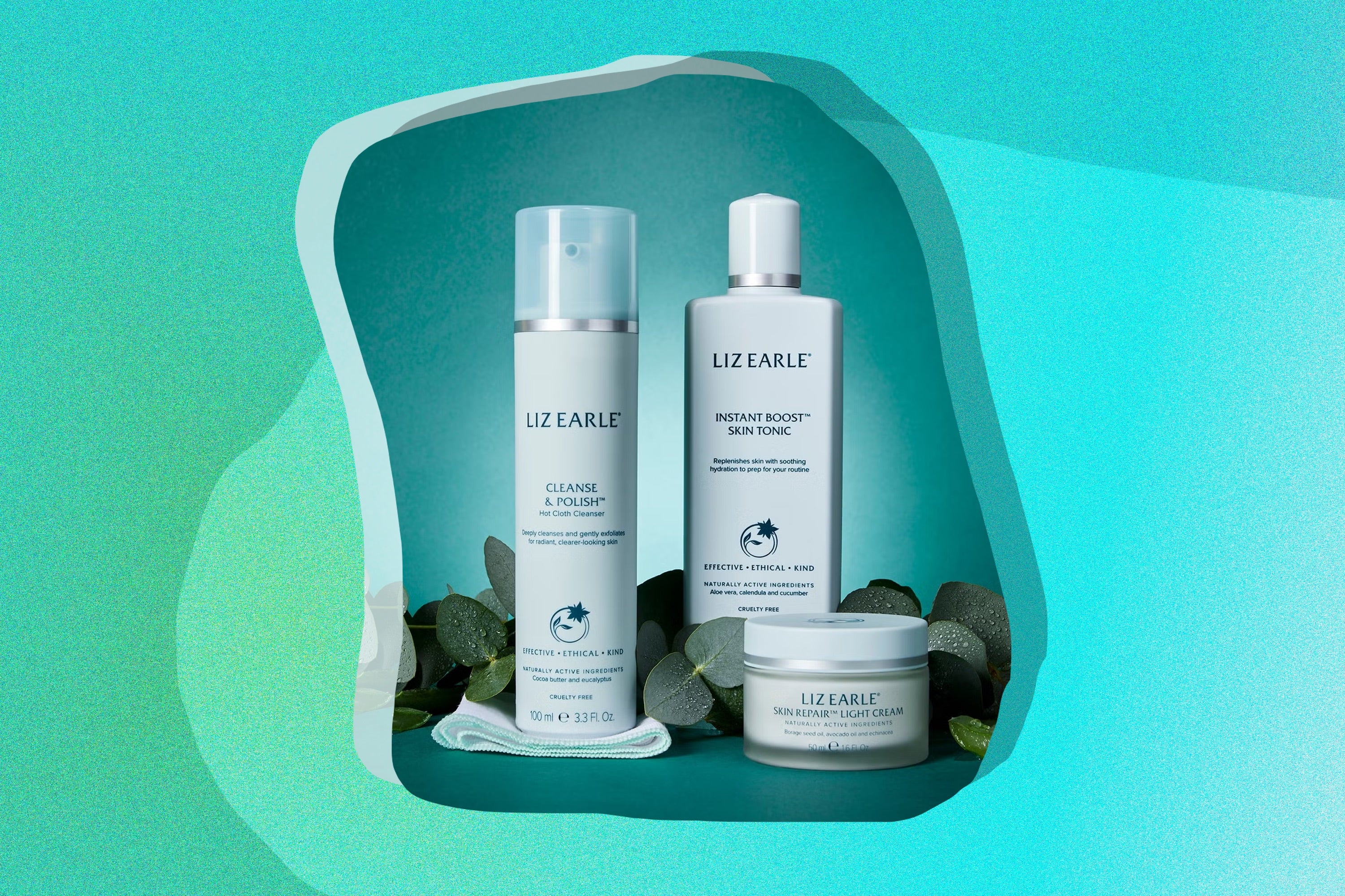 Get the Liz Earle hot cloth cleanser plus two more full size products for 50% off with this deal