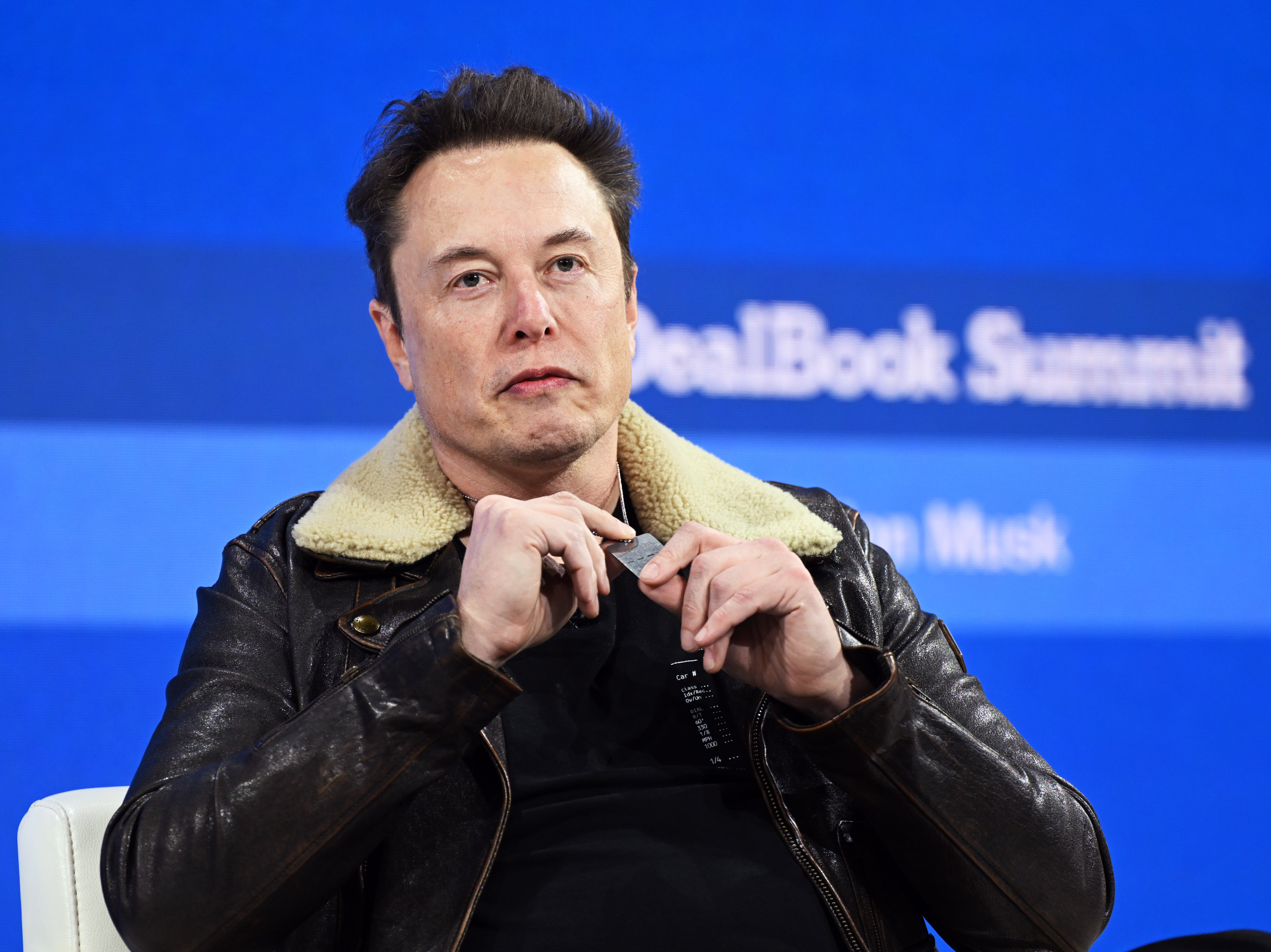 Elon Musk has reportedly given over $60m to conservative political causes in recent years. Elon Musk is pictured at The New York Times Dealbook Summit 2023