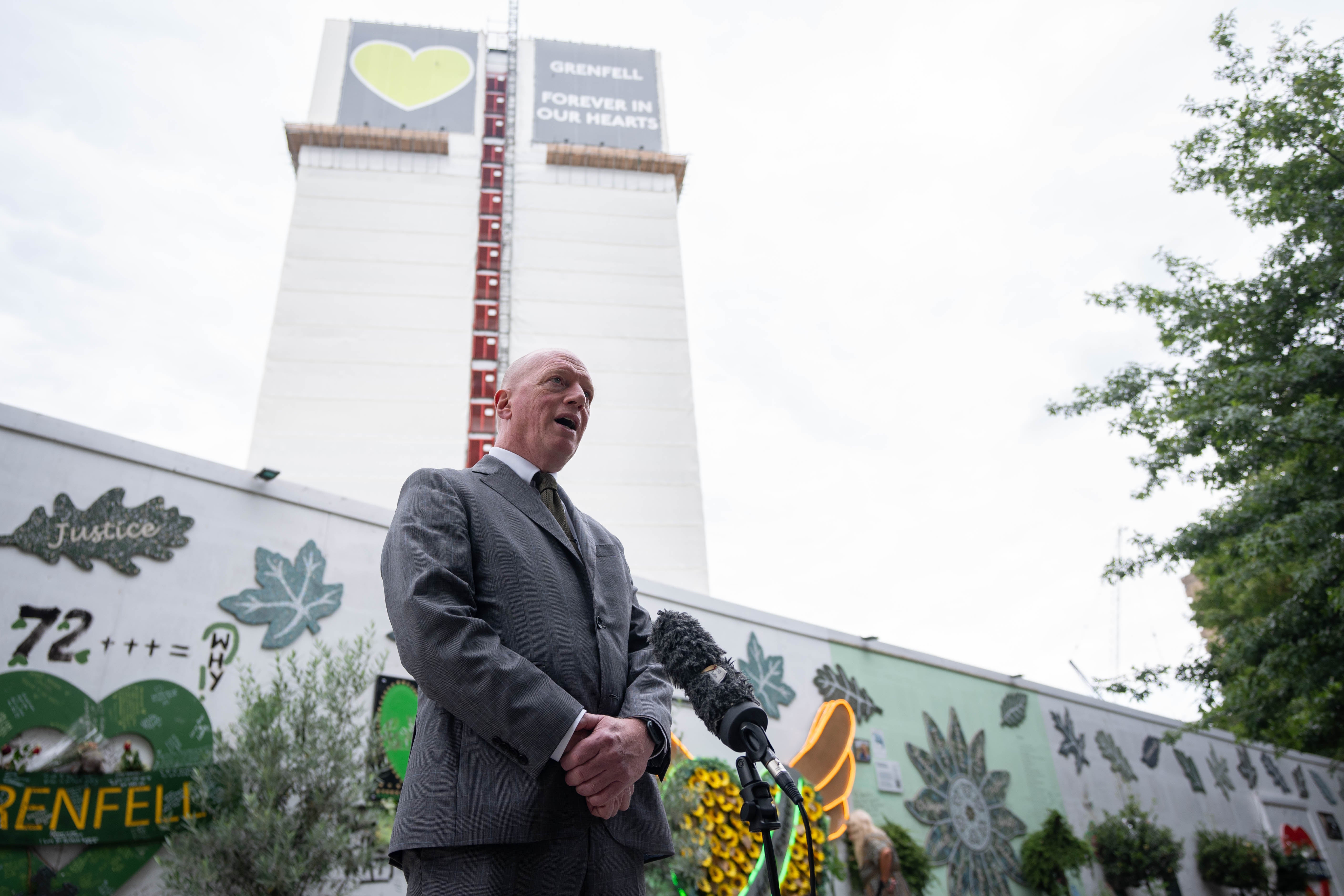 TUC president Matt Wrack at the Grenfell memorial