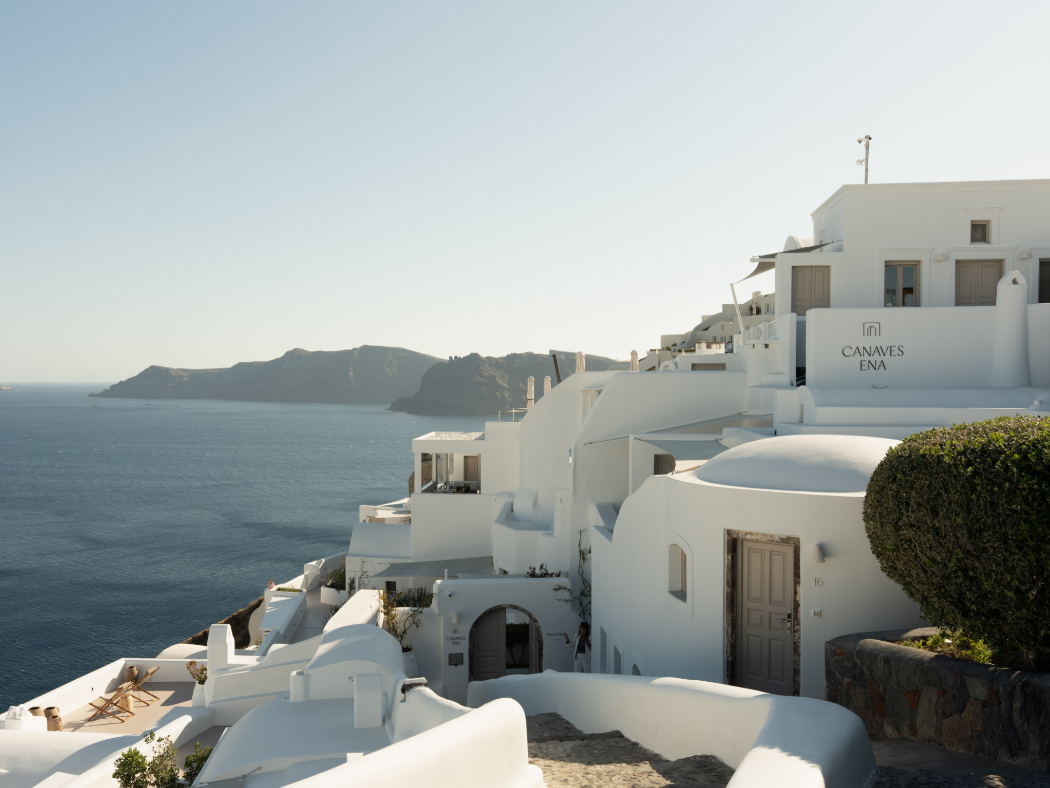 Check into these cave-like spaces on Santorini