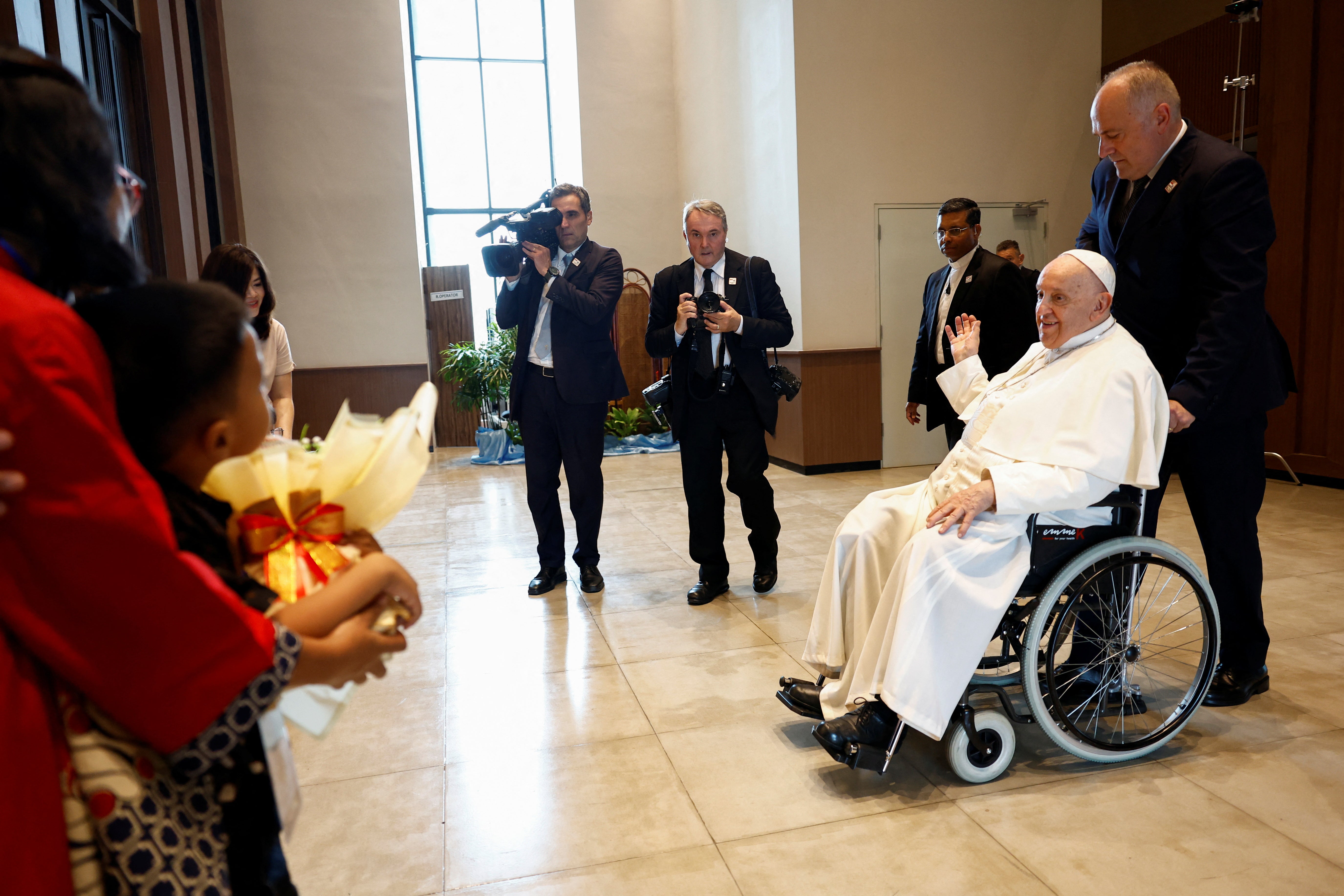 Pope uses a wheelchair, has regular bouts of bronchitis and has had multiple surgeries for intestinal problems