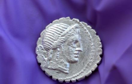 One of the coins found on the island