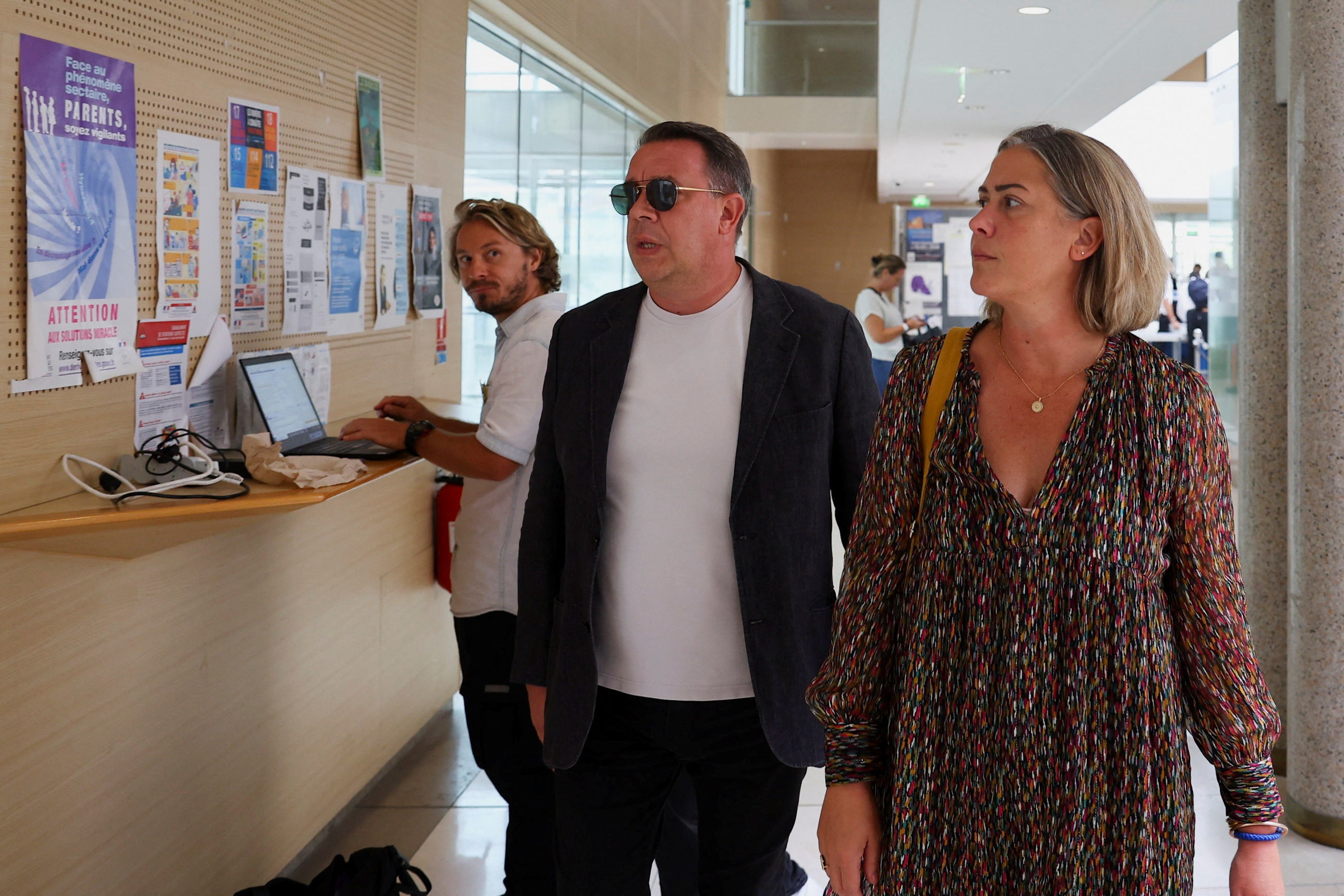 Caroline, the daughter of Gisele Pelicot, at the French courthouse on Wednesday