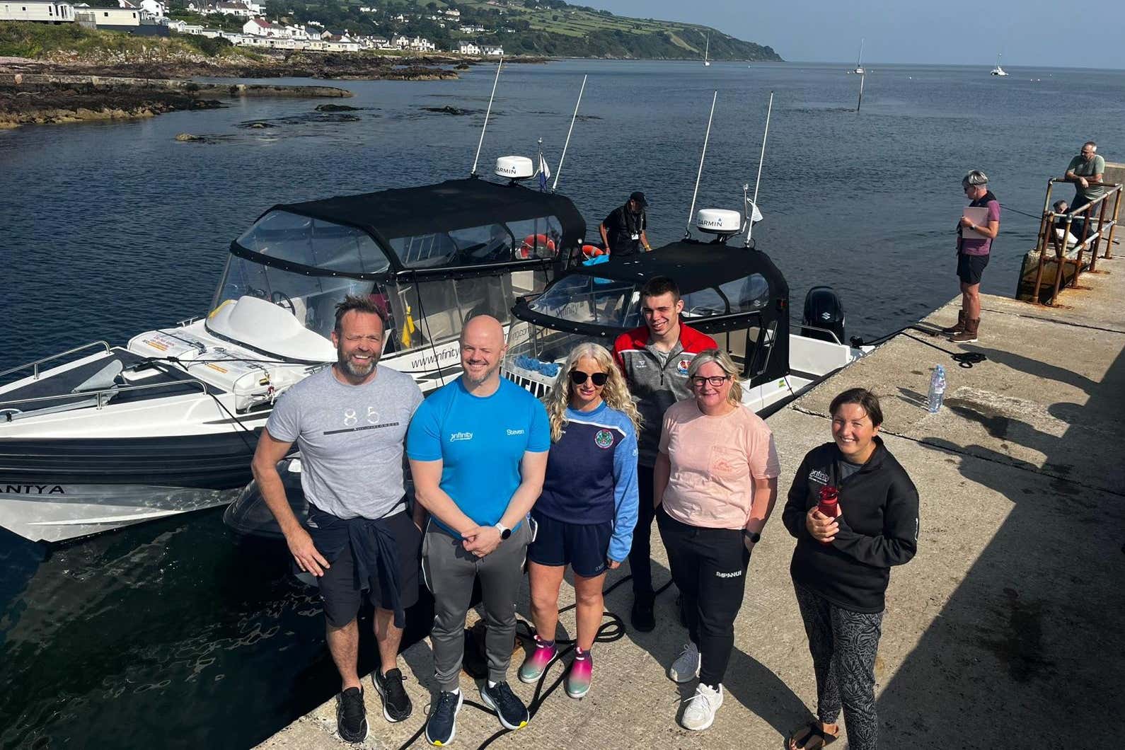 A five-person team have set a new record for swimming the Dal Riata Channel from the Mull of Kintyre to Co Antrim (Infinity Channel Swimming/PA)