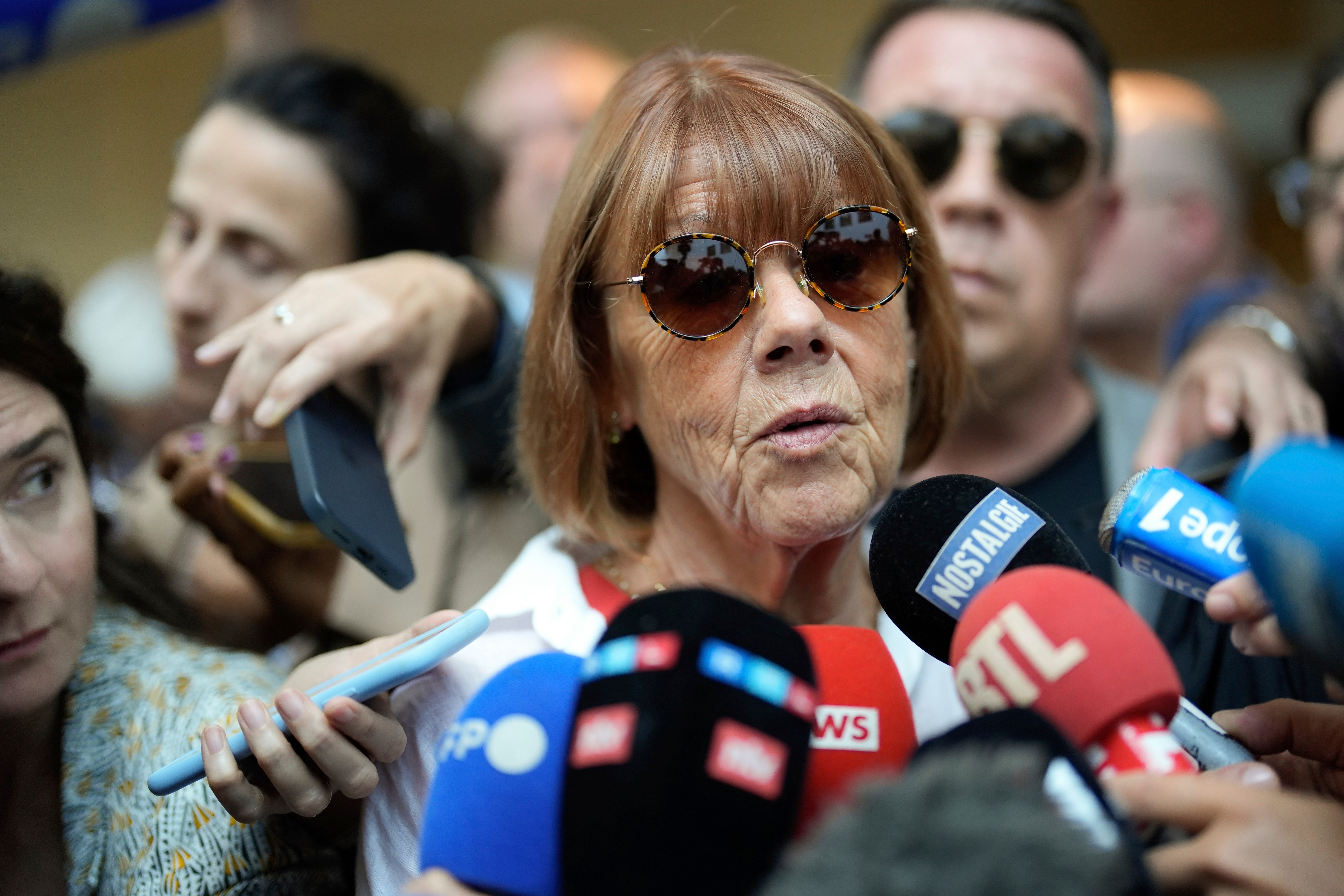 Gisele Pelicot outside the Avignon court house on Thursday where judges are considering allegations she was drugged and raped over a period of years