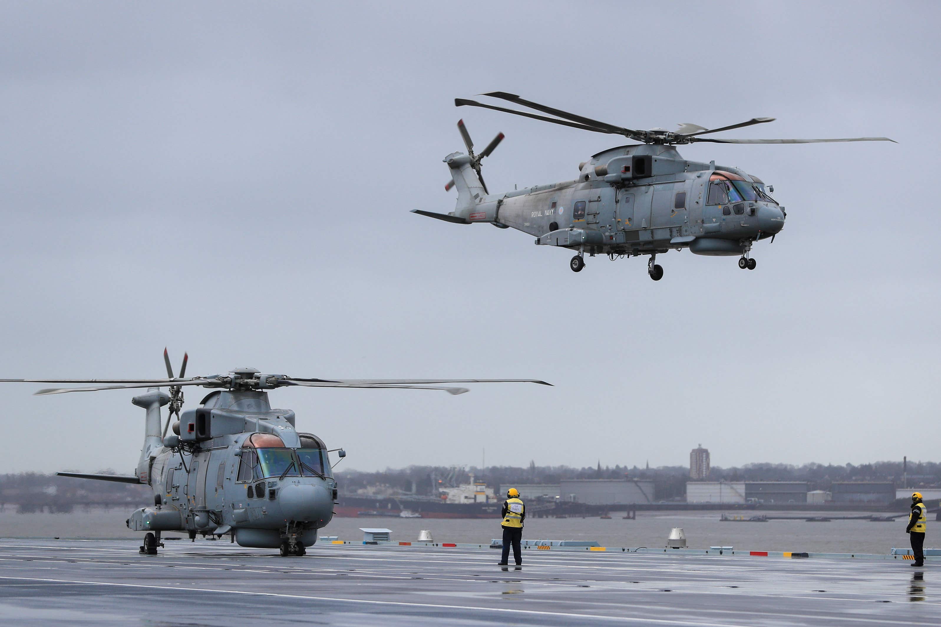 The Royal Navy said the Merlin helicopter ditched off the coast of Dorset on Wednesday night