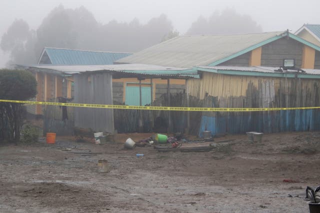 <p>Part of a dormitory is seen following a fire at the Hillside Endarasha Primary in Nyeri, Kenya</p>