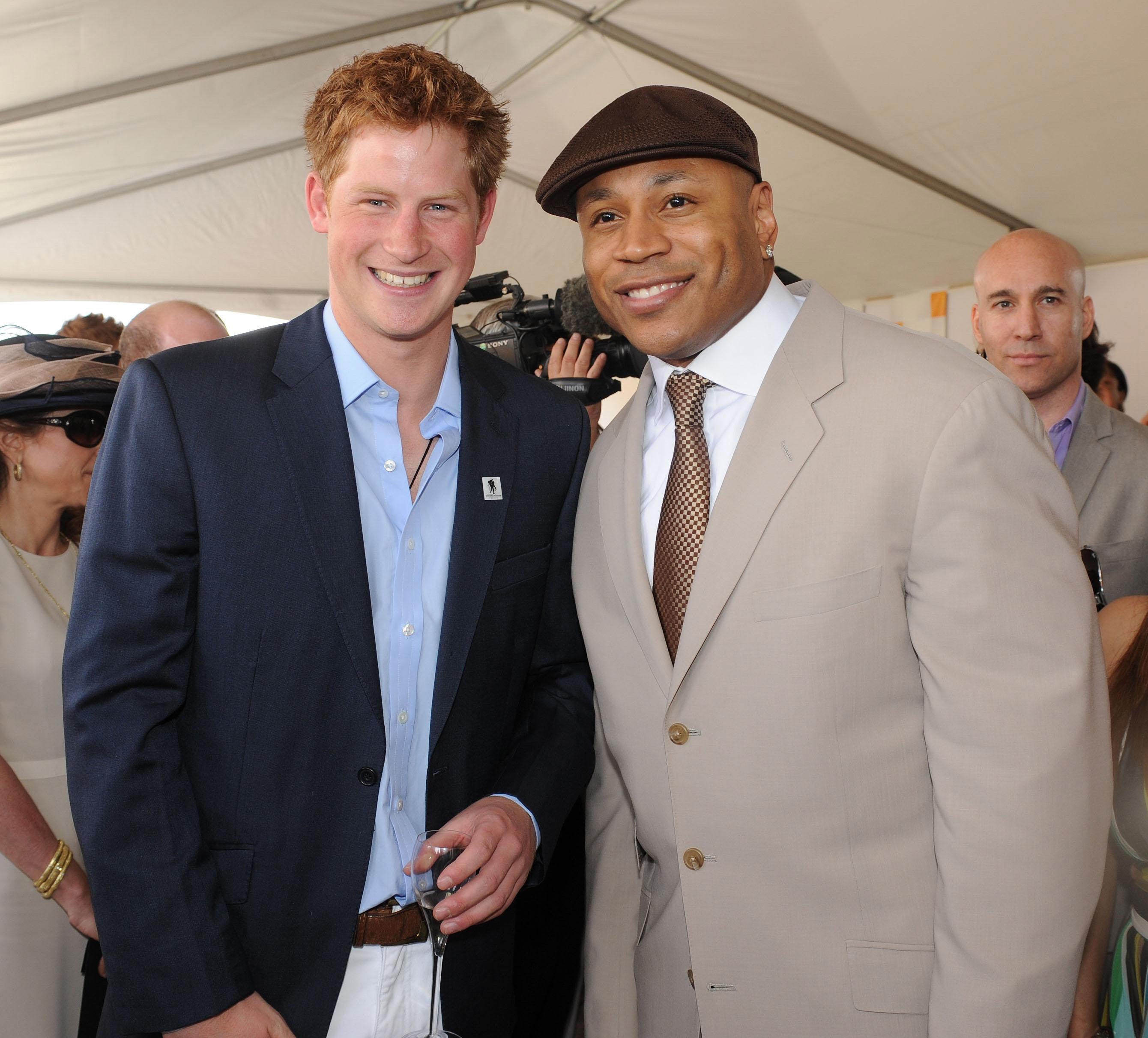 Prince Harry and LL Cool J at the Veuve Clicquot polo match in New York