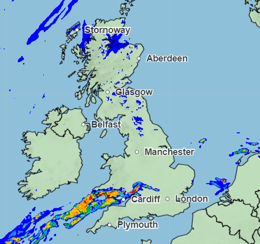 The south Welsh coast looks set for a particularly wet day