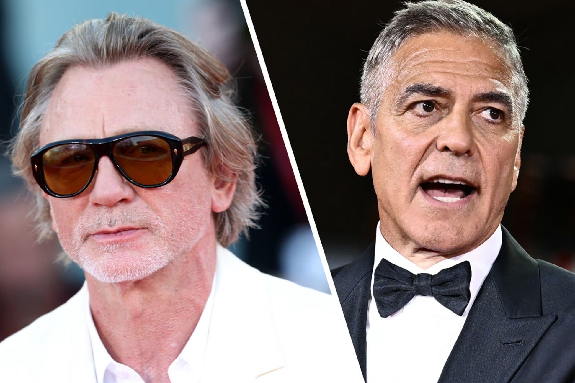 Silver surfers: Daniel Craig and George Clooney premiering their respective movies at this week’s Venice Film Festival