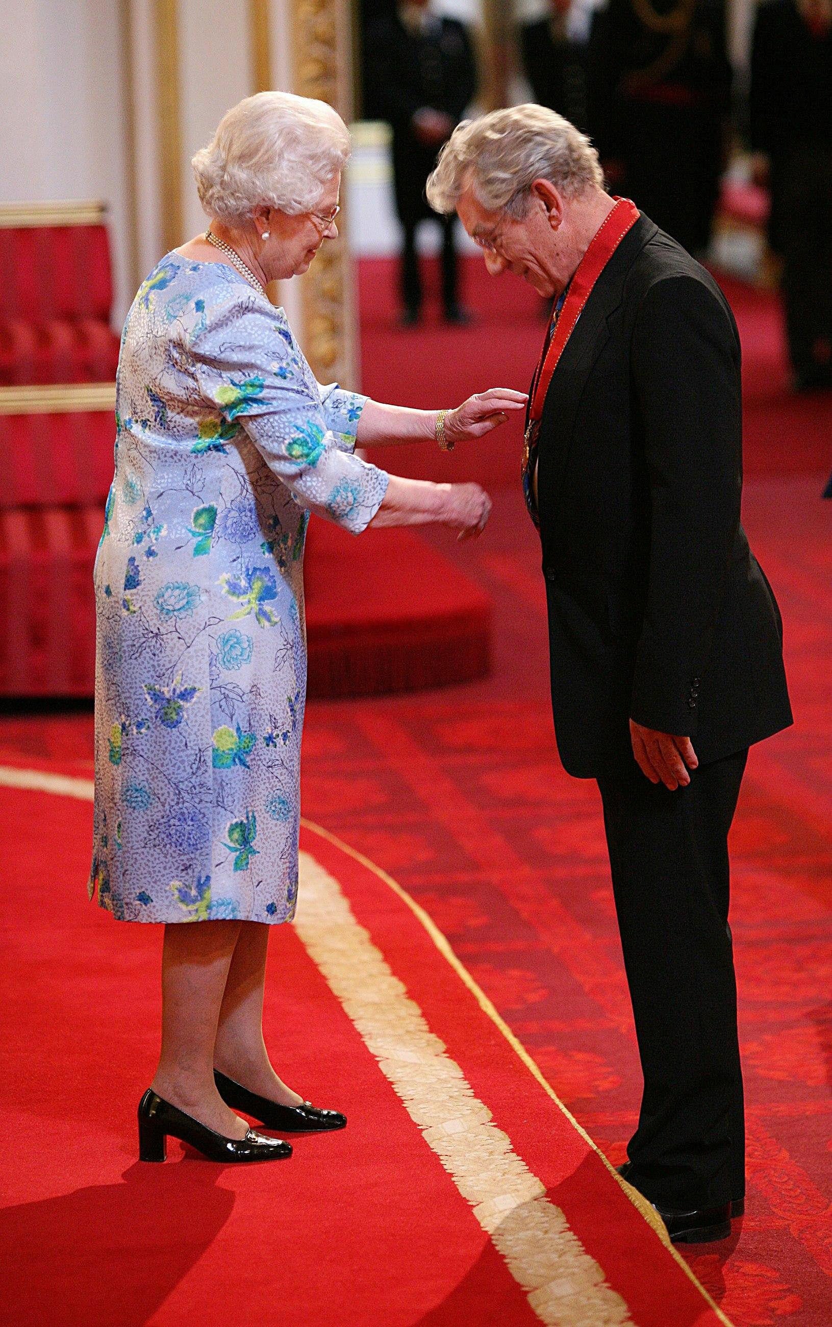 The veteran British actor, 85, was knighted for services to the performing arts in 1991 and had met the Queen at least once when she personally appointed him Companion of Honour (CH) for his services to drama and to equality in 2008.