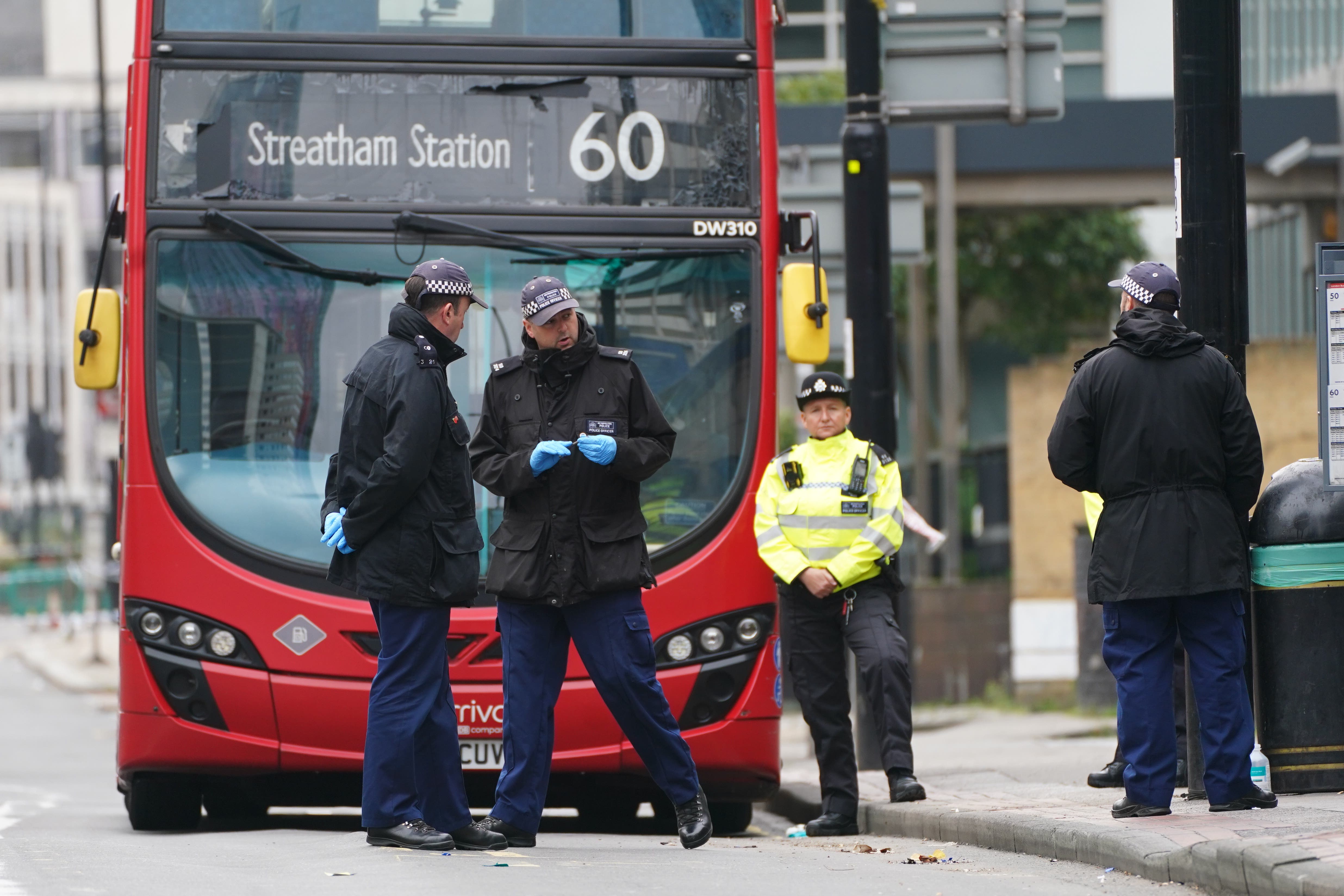 Police at the scene in Croydon, south London, where 15-year-old Elianne Andam was killed (James Manning/PA)