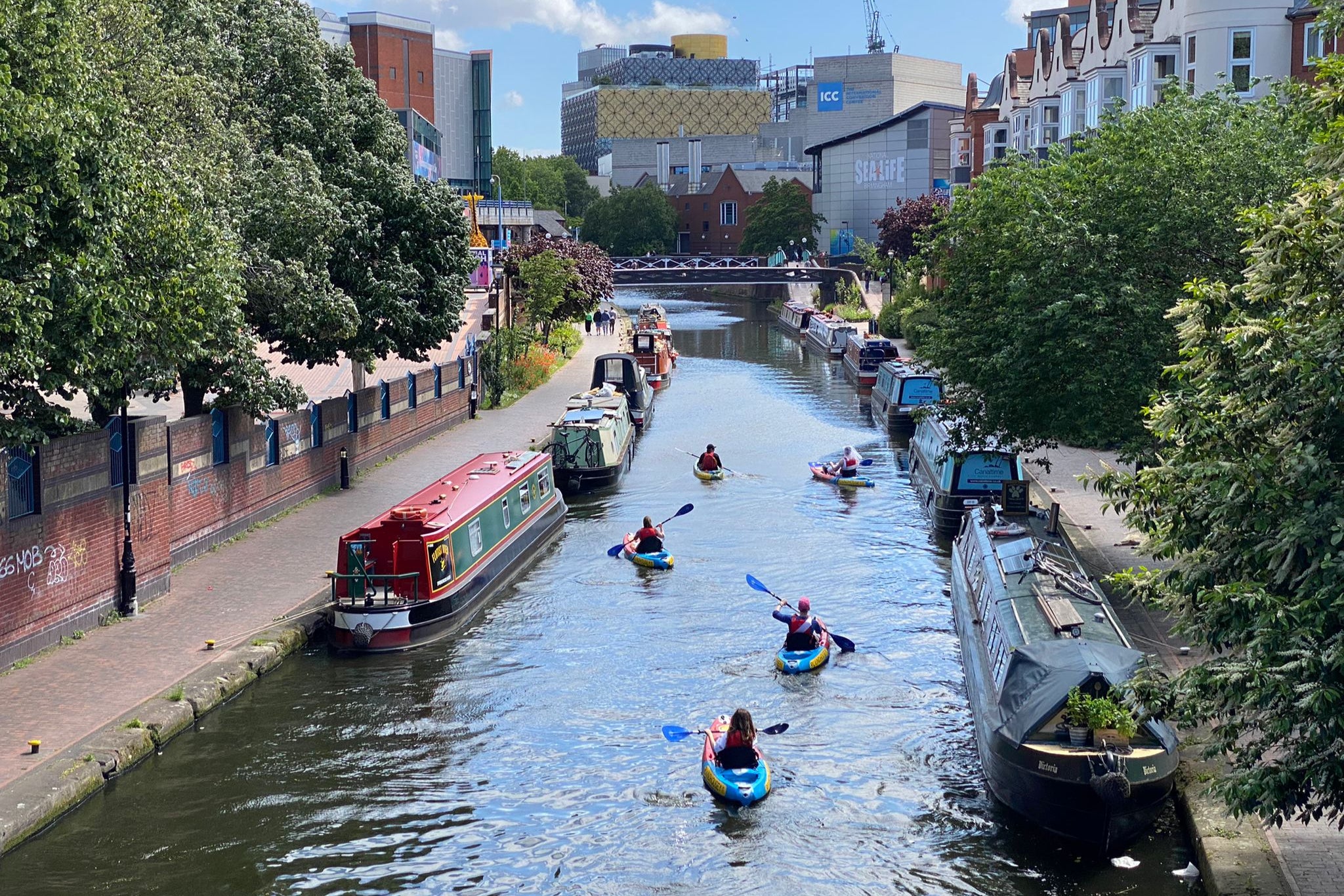 Birmingham has 35 miles of canal for kayakers and stand-up-paddleboarders