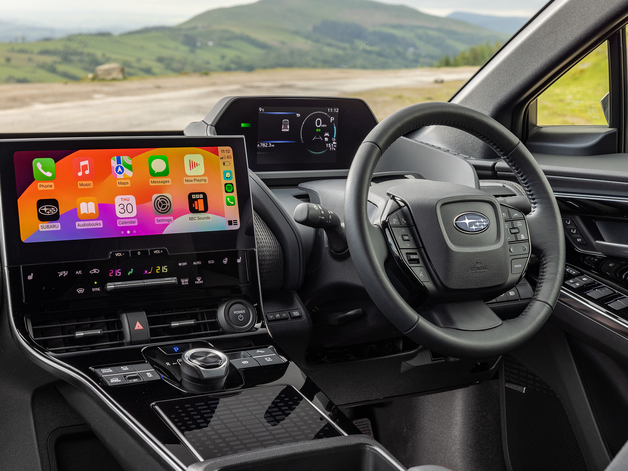 The Subaru Solterra has a comprehensive infotainment system with a 12.3-inch touchscreen