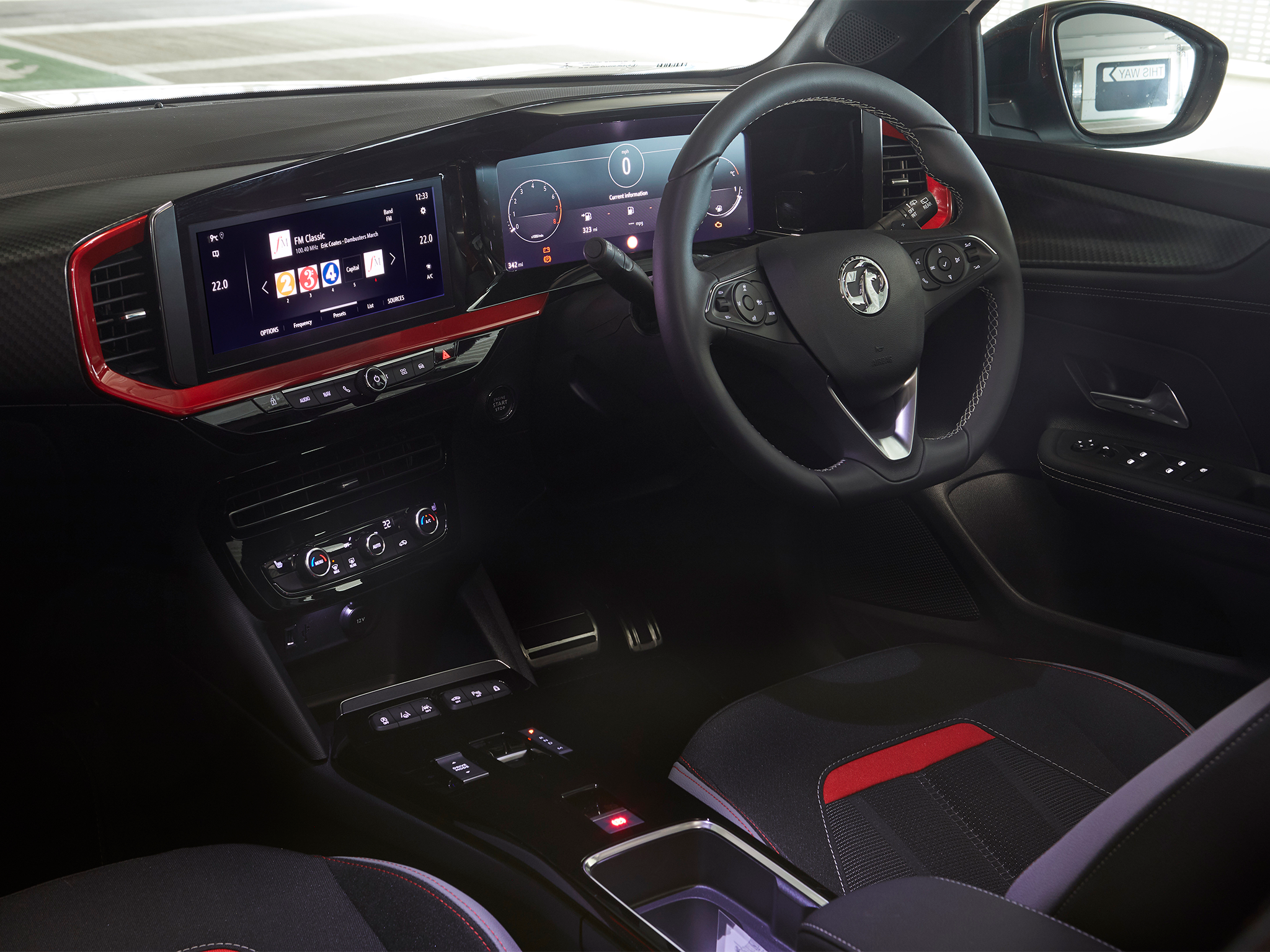 The Vauxhall Mokka Electric has a modern-looking interior based around the Vauxhall ‘Pure Panel’ display