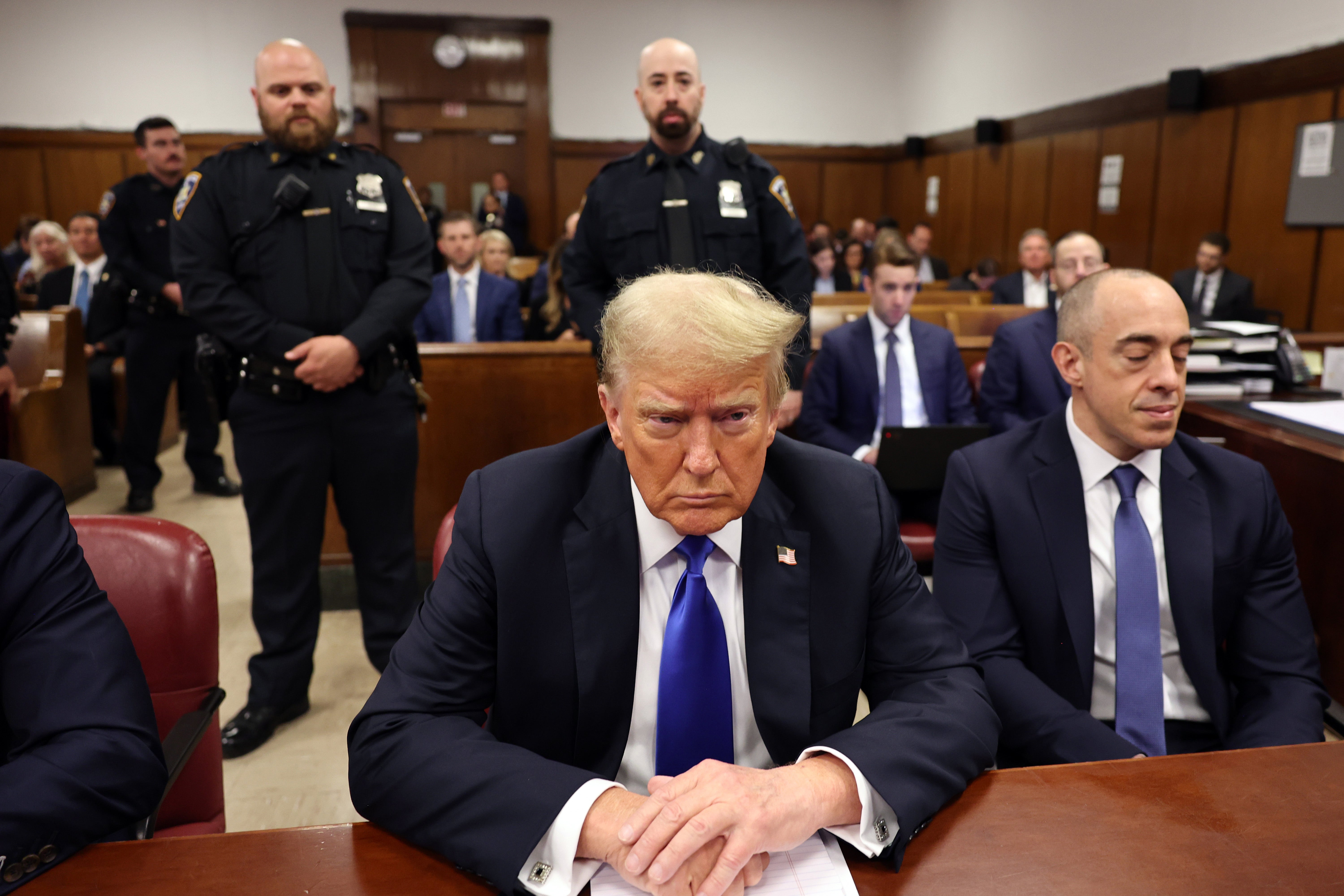 Donald Trump in Manhattan criminal court. He is set to be sentenced on November 26, three weeks after election day