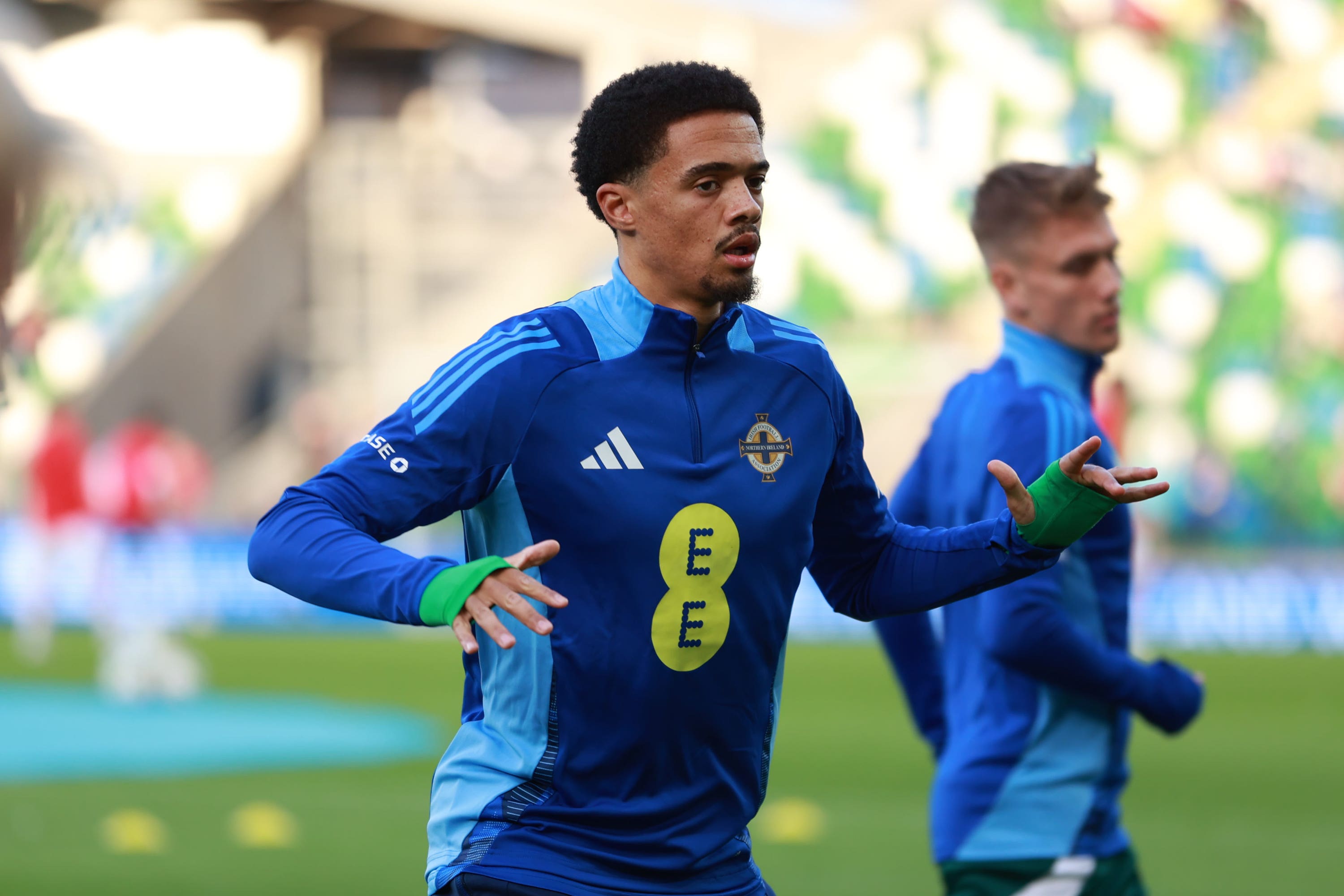 Jamal Lewis was back in Northern Ireland colours on Thursday night after sealing a loan move to Sao Paulo (Liam McBurney/PA)