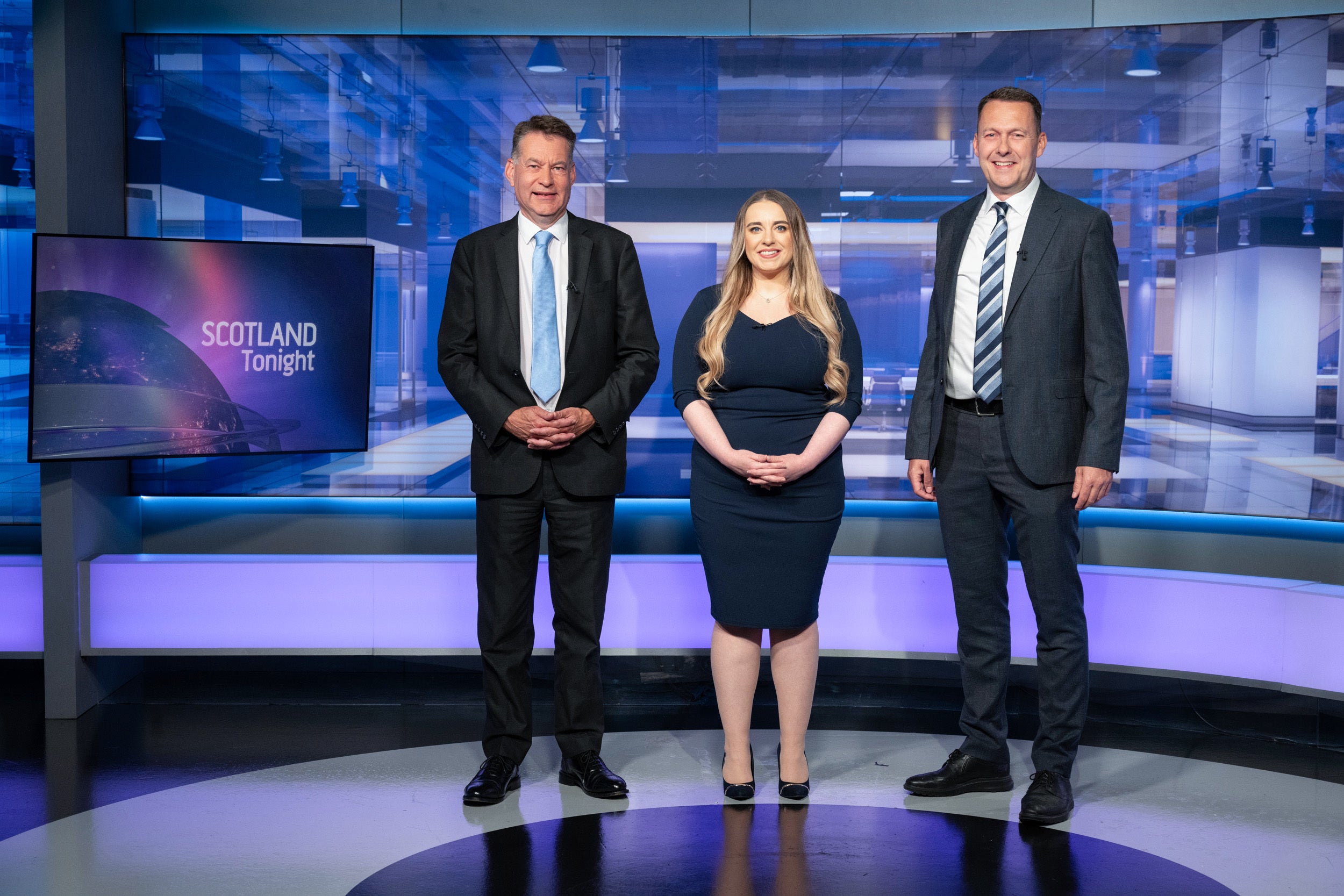 Murdo Fraser, left, came second while Meghan Gallacher, centre, came third