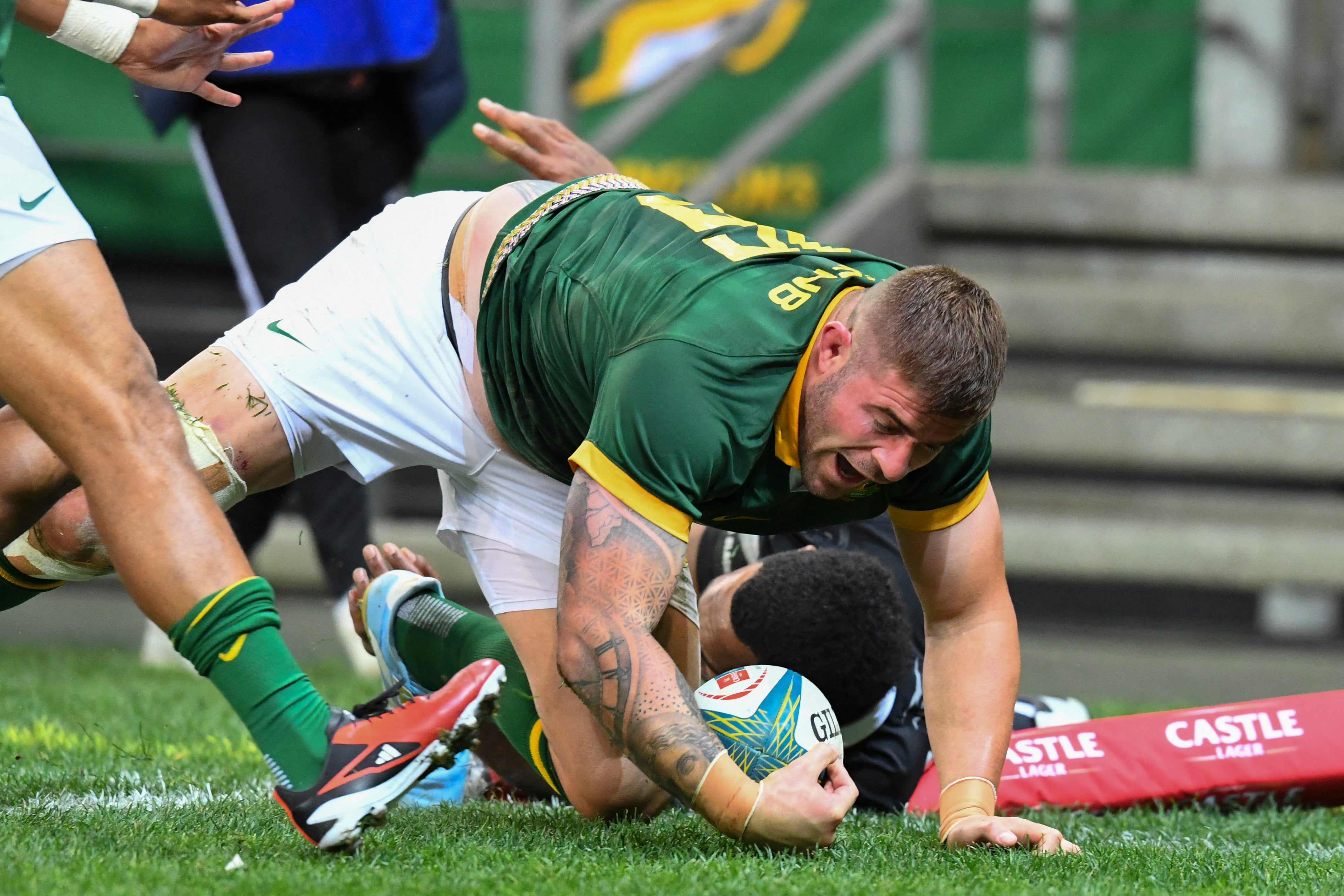 Malcolm Marx took advantage of Tyrel Lomax’s error to secure the win for the Springboks.