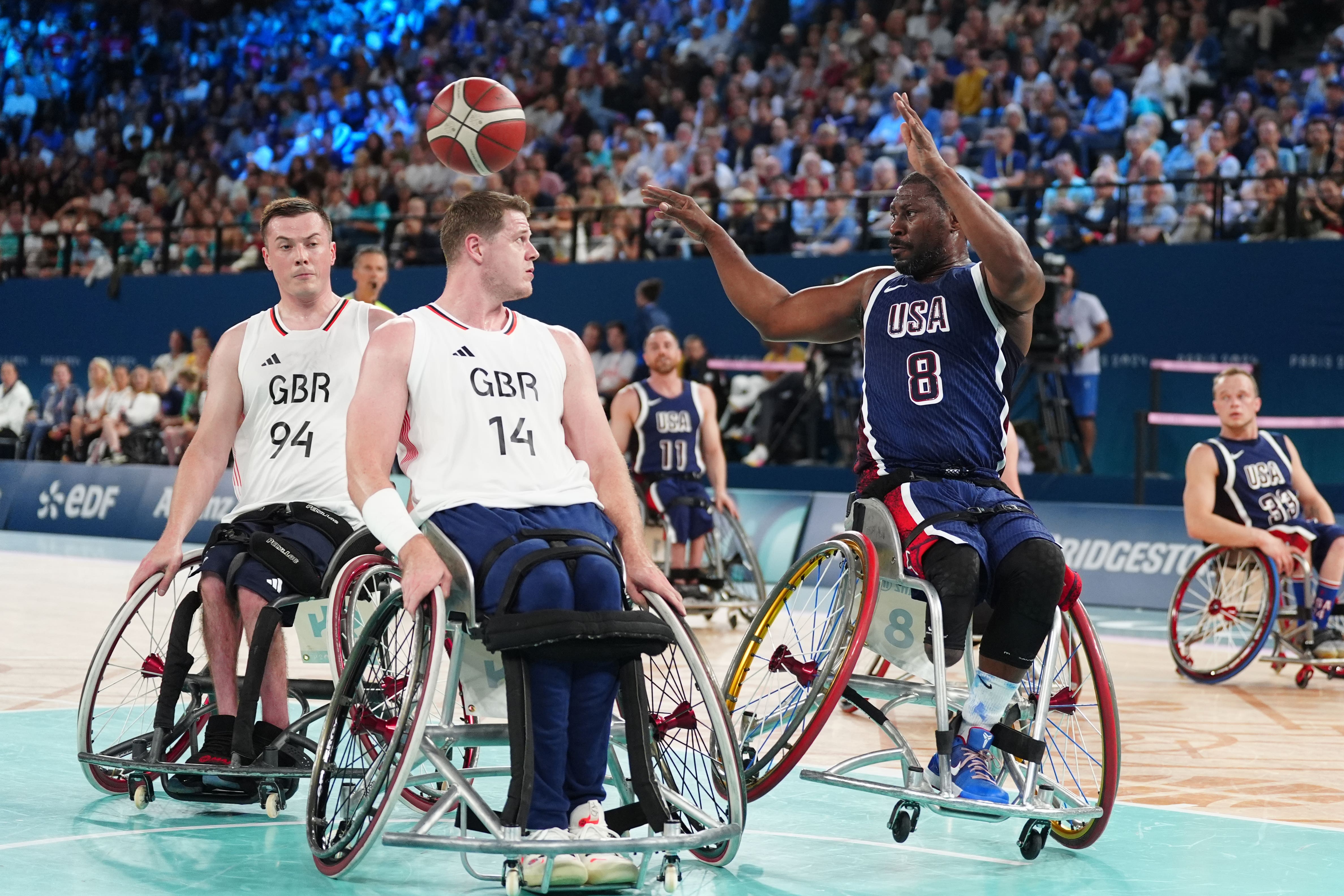 The United States got the better of Great Britain in the Paralympic men’s wheelchair basketball final (Adam Davy/PA)