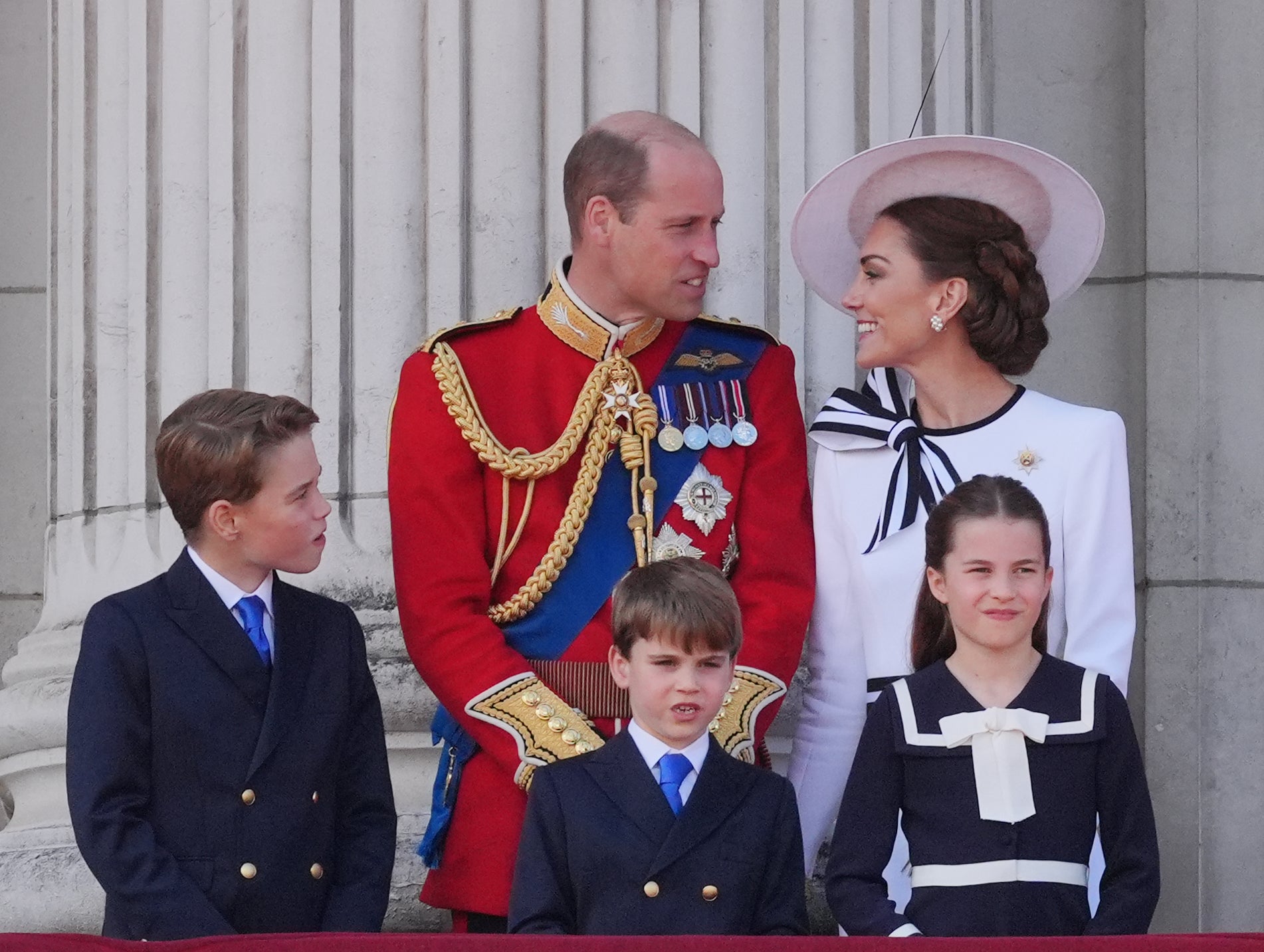 The Wales family on the Buckingham Palace balcony during the Trooping the Colour celebrations in June (Jonathan Brady/PA)