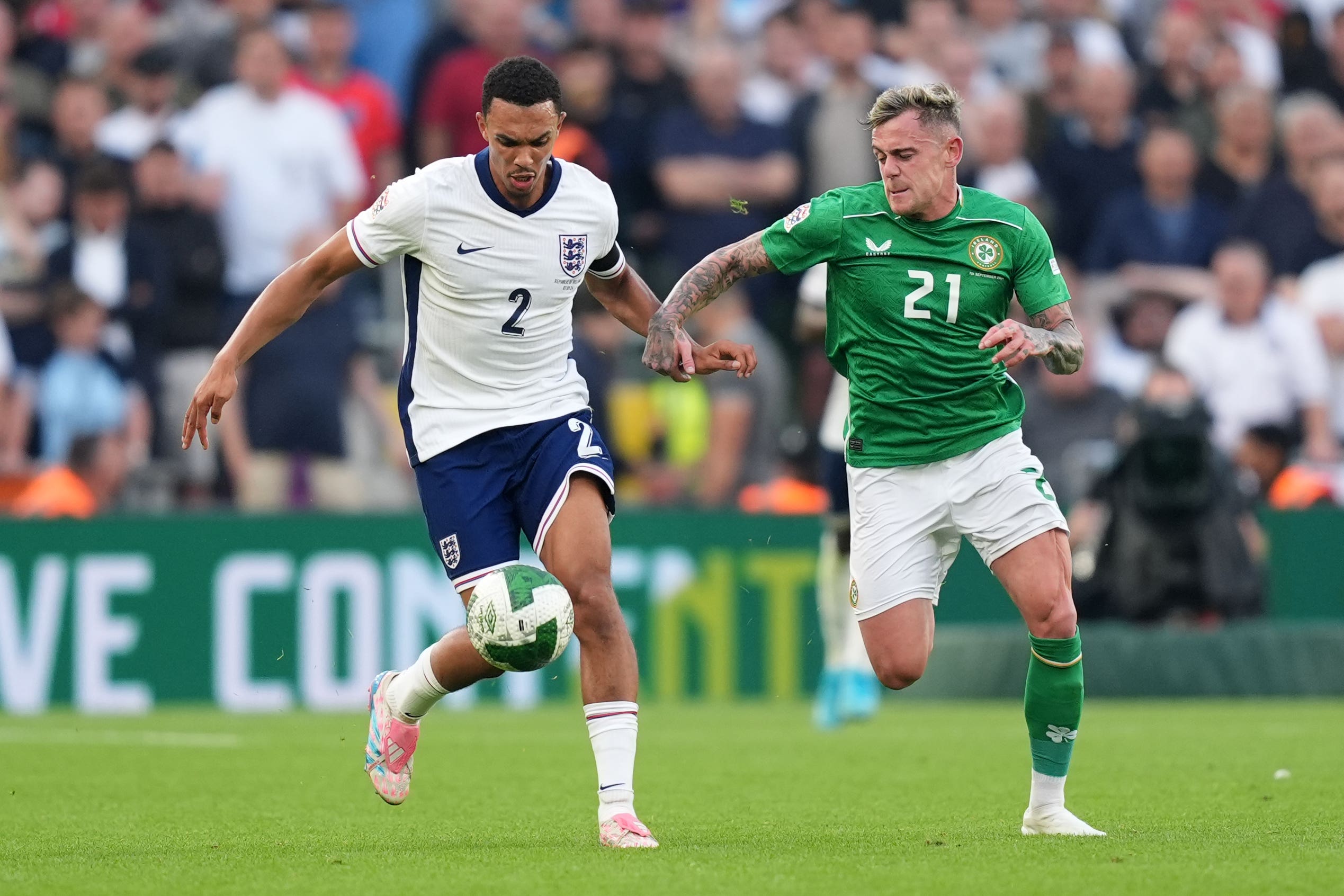 Sammie Szmodics, right, is confident the Republic of Ireland can bounce back from their England disappointment against Greece (Niall Carson/PA)