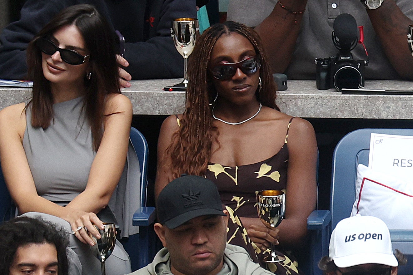 Emily Ratajkowski and Ziwe Fumudoh at US Open on September 8