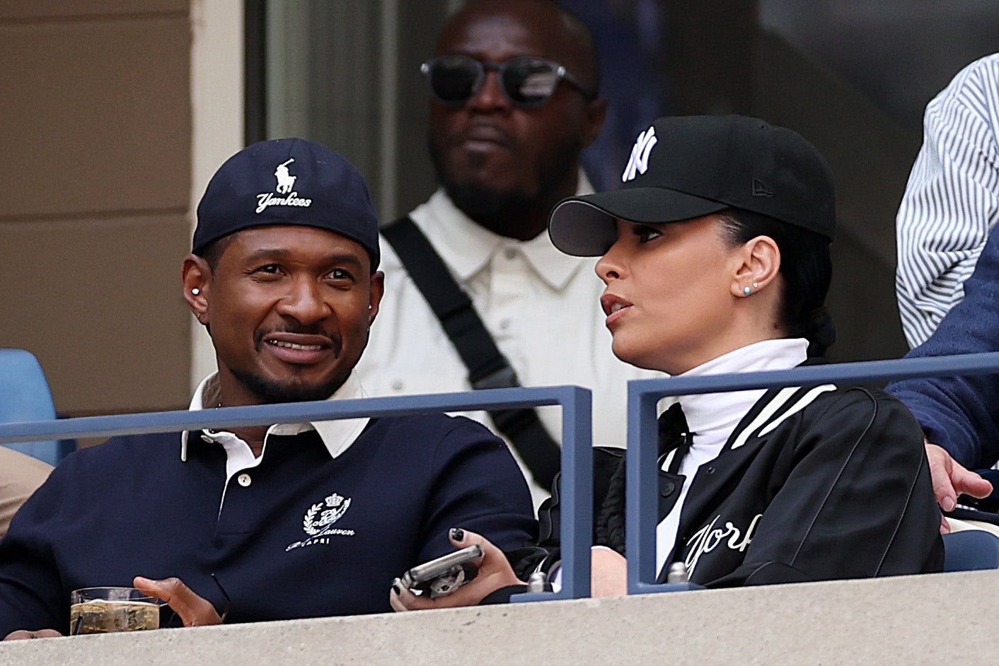 Usher and Jen Goicoechea at the US Open on September 8