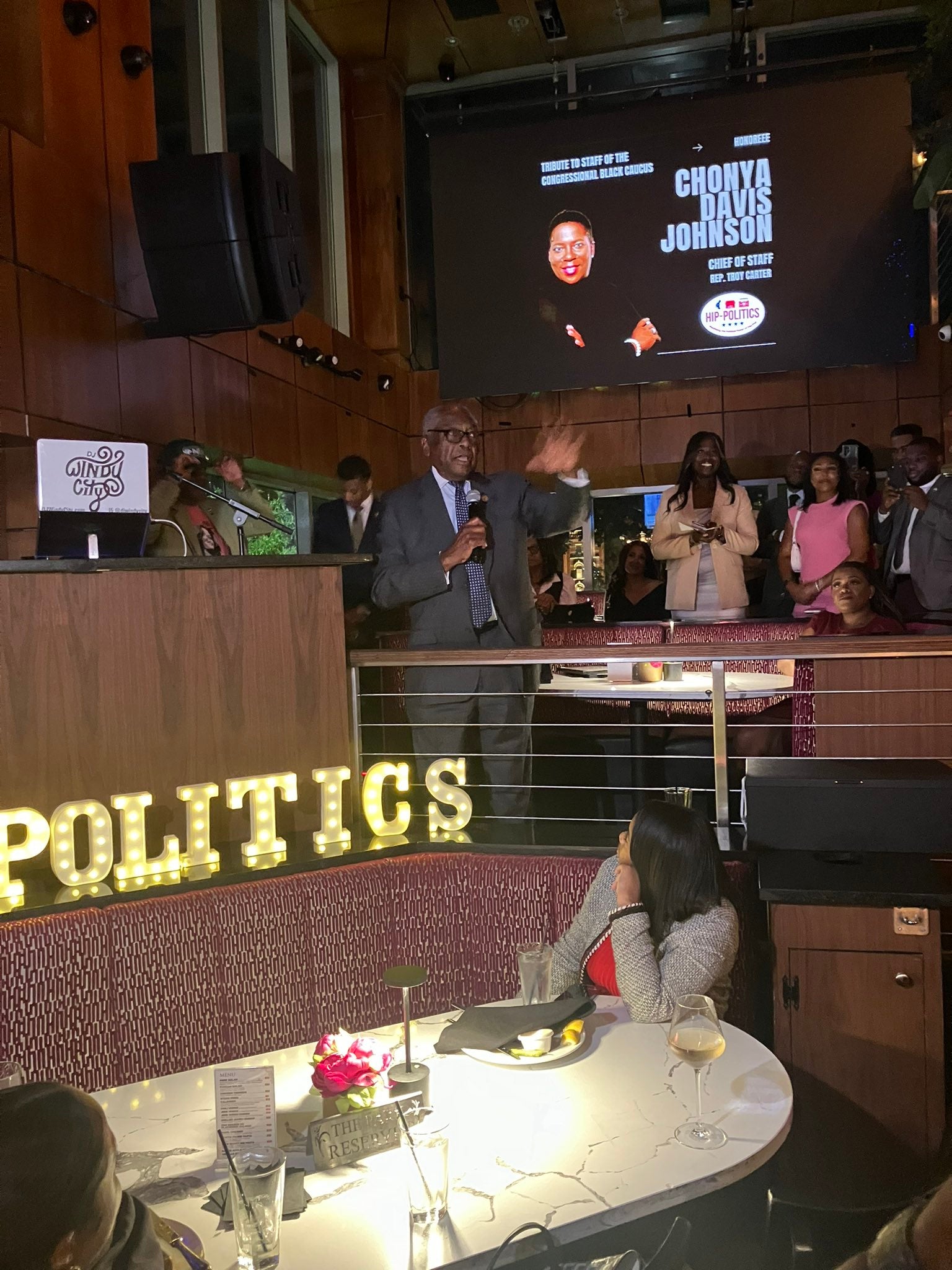 Former House majority whip Jim Clyburn spoke to the crowd at The Park on 14th Street in Washington DC before Vice President Kamala Harris’s debate against former president Donald Trump