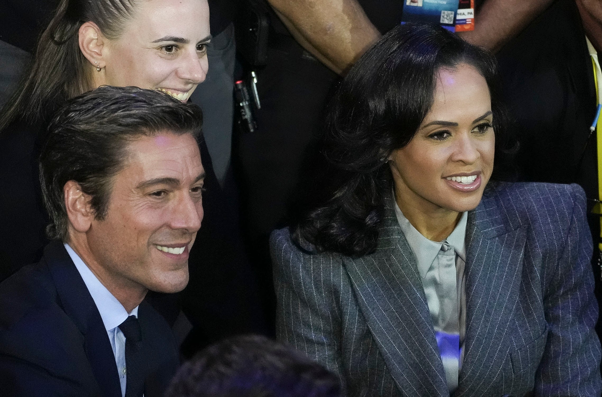 ABC News moderators David Muir (left) and Linsey Davis (right) were criticized for fact-checking Donald Trump during the presidential debate