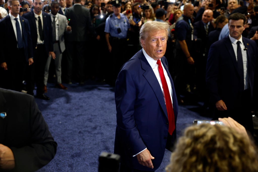 It’s rare for a candidate to appear in the spin room themselves