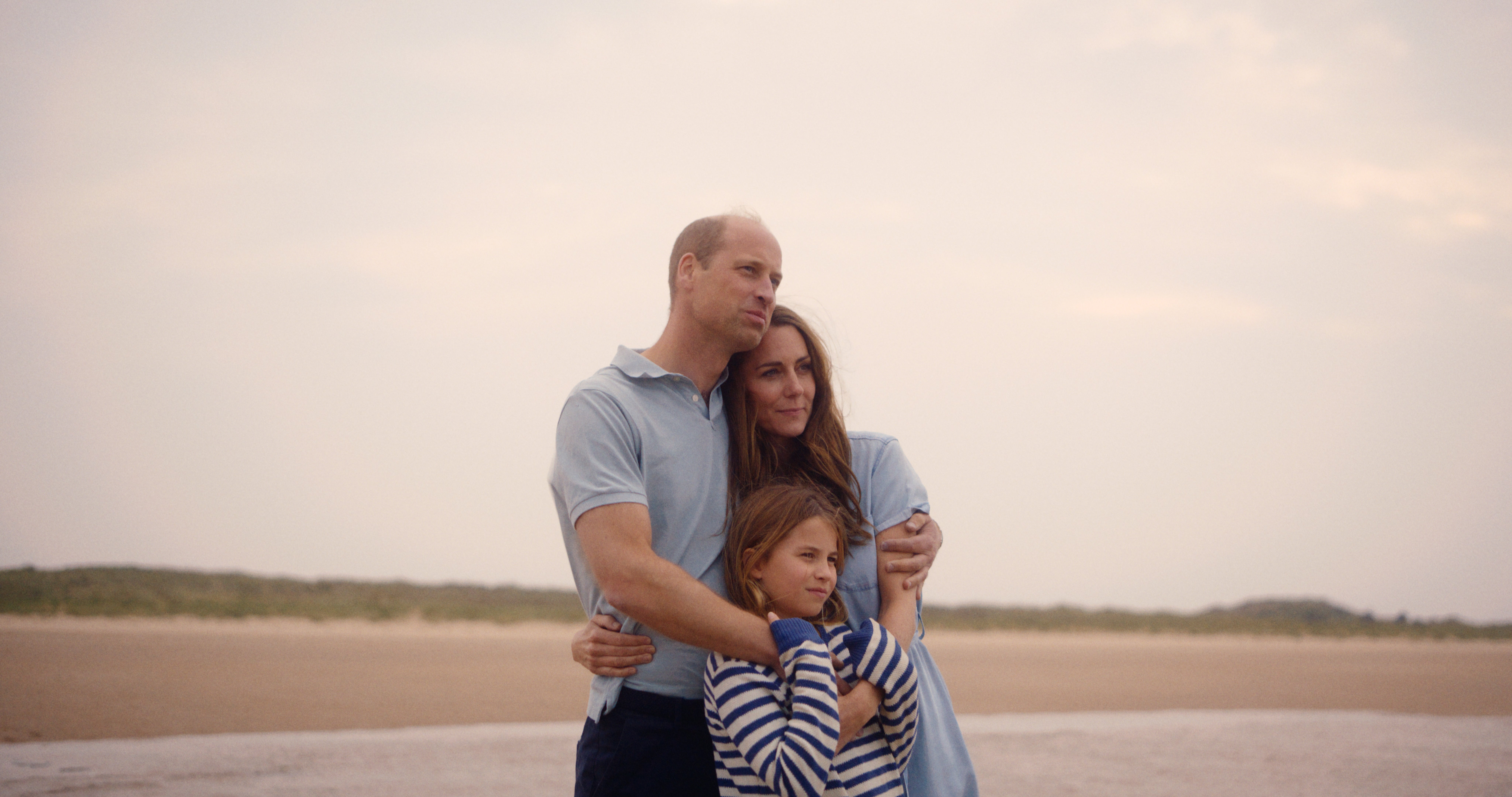 The Princess of Wales wrote two blue dresses in a video announcing she has finished chemotherapy. The second was all-blue (Will Warr/Kensington Palace)