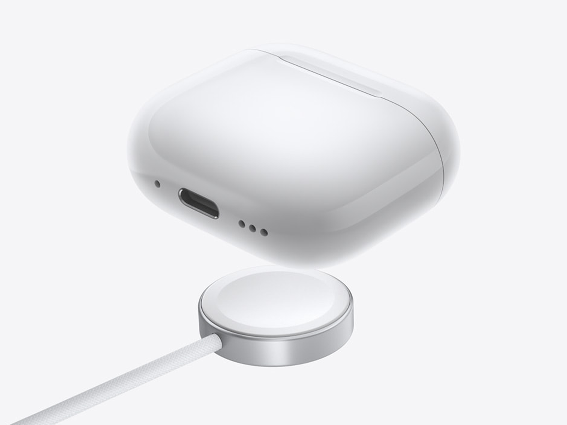 The AirPods 4 with active noise cancellation (pictured) features a wireless charging case