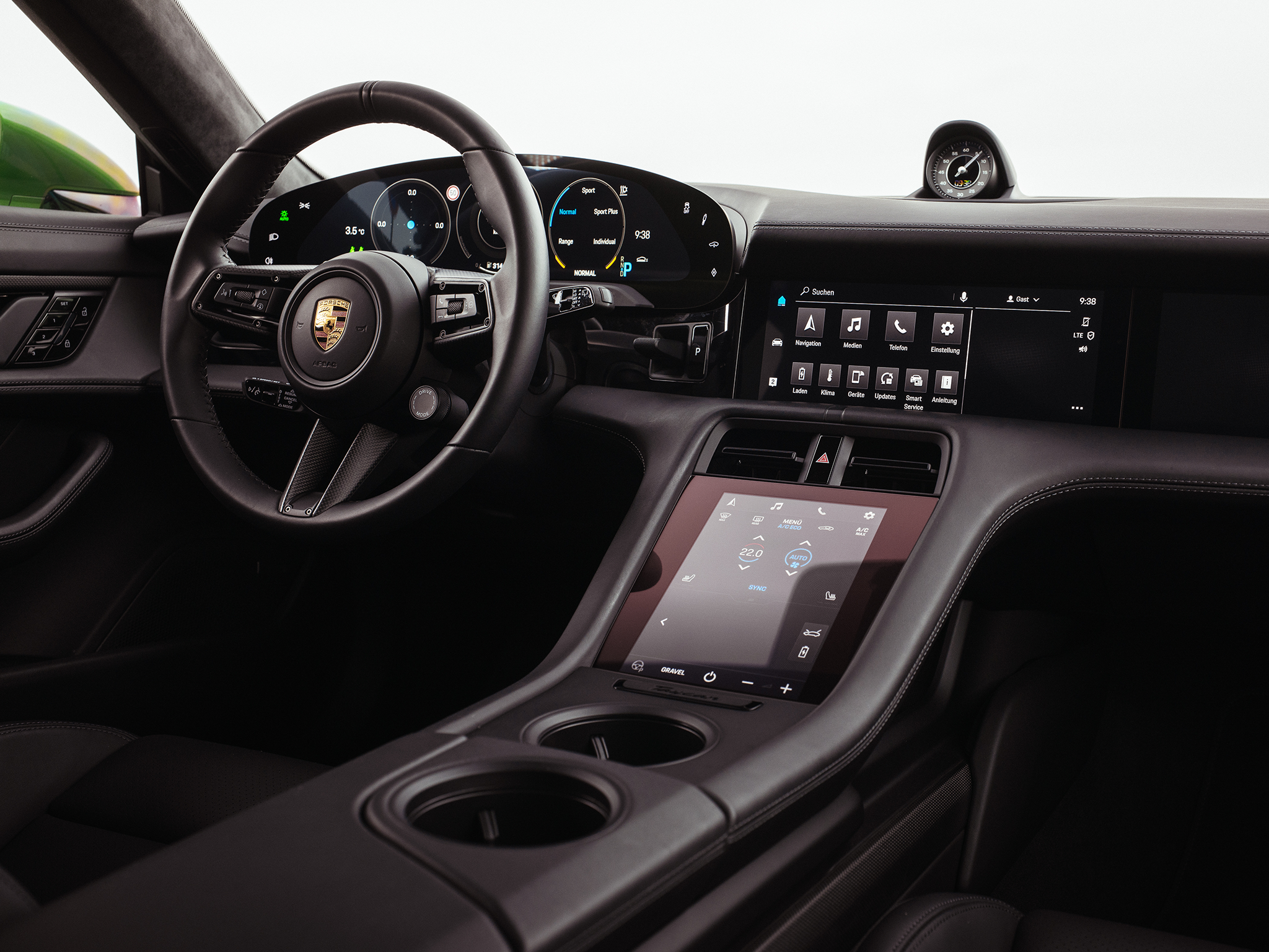 Inside, the Porsche Taycan Cross Turismo features a luxurious interior with plenty of technology.