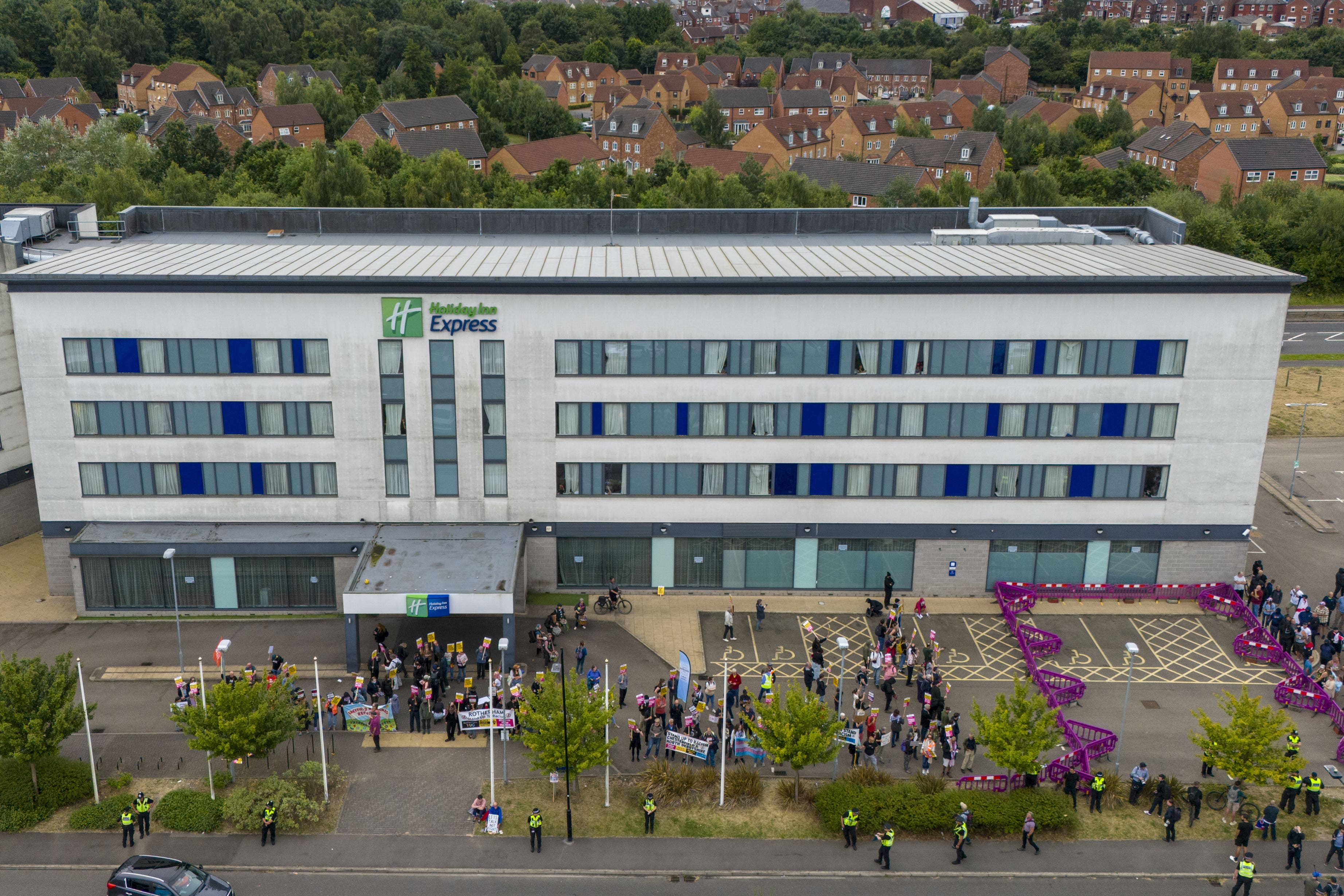 Violent disorder took place outside the Holiday Inn Express in Manvers Way, Rotherham (Danny Lawson/PA)