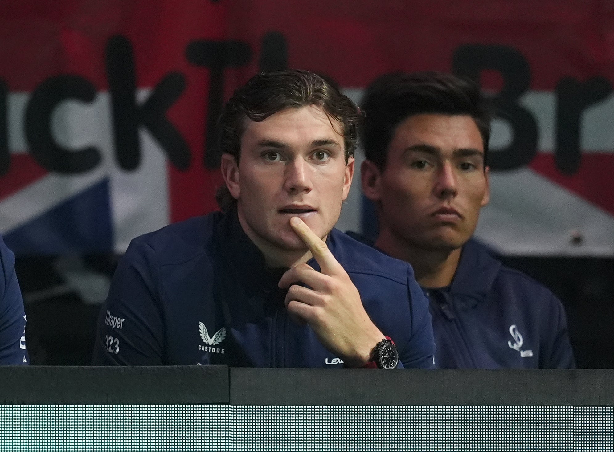 Jack Draper watches from courtside (Martin Rickett/PA)