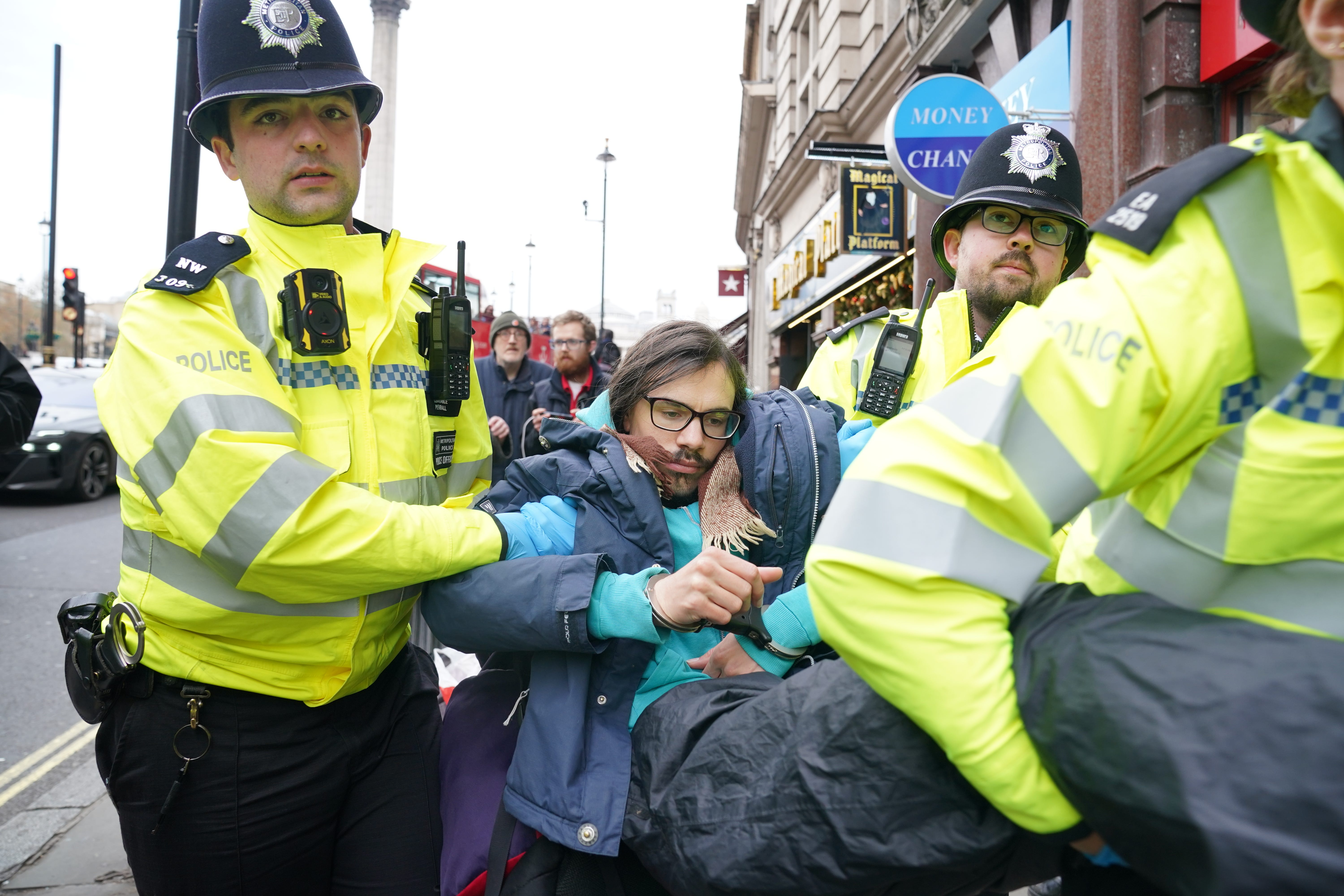 Civil rights campaigners have called for a review of ‘draconian’ legislation brought in following disruptive Just Stop Oil protests (Lucy North/PA)