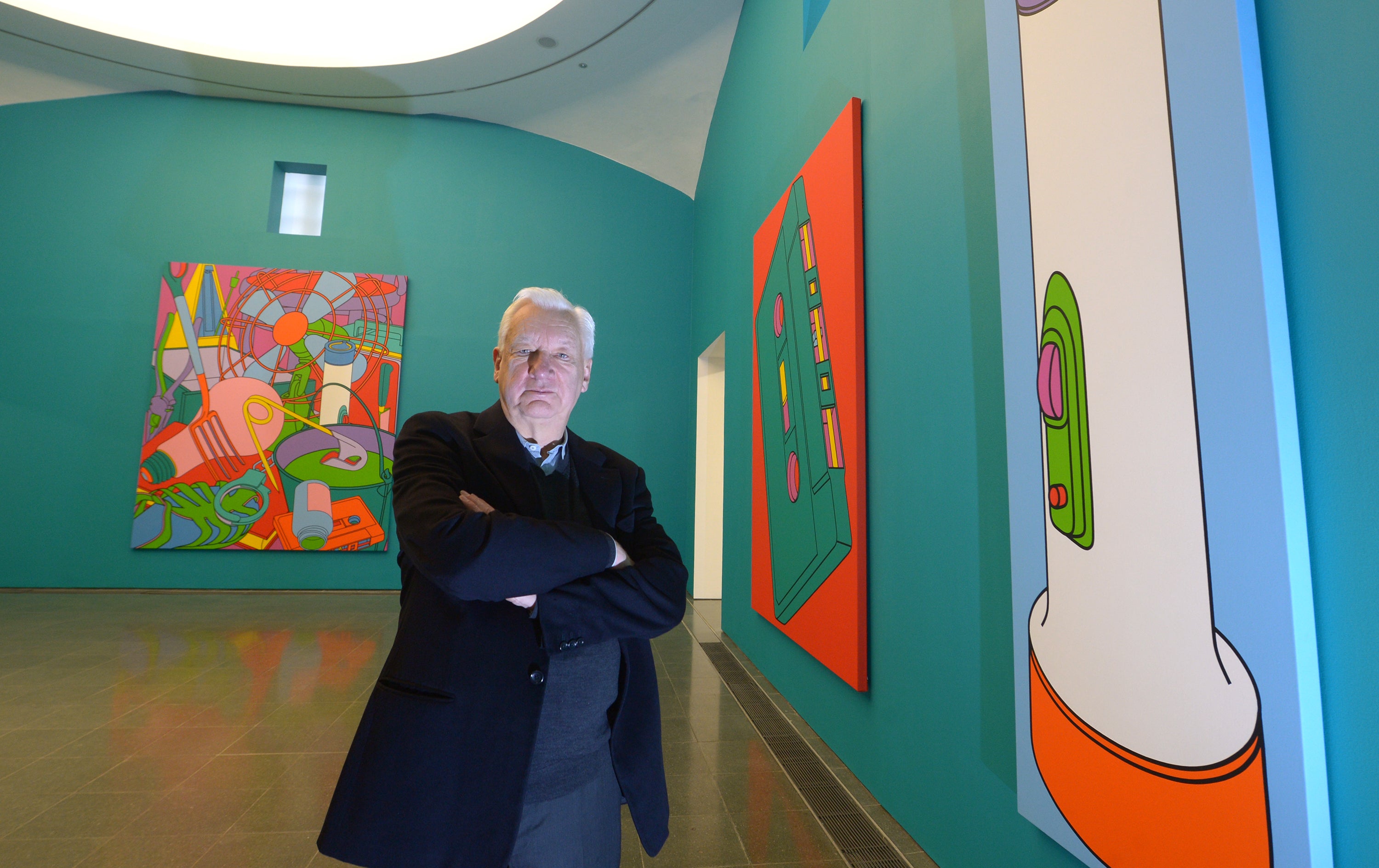 Craig-Martin with his painting ‘Eye of the Storm’ at the Serpentine Galleries