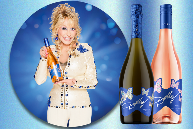 <p>The Rhinestone queen has launched two dazzling bottles of wine  </p>