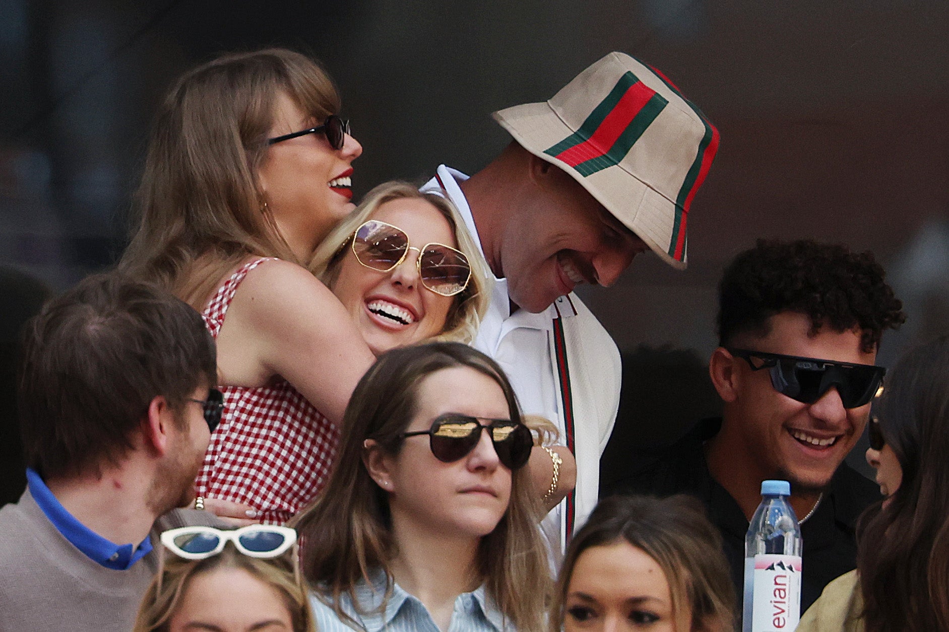 Taylor Swift, Travis Kelce, Brittany Mahomes, and Patrick Mahomes at US Open on September 8