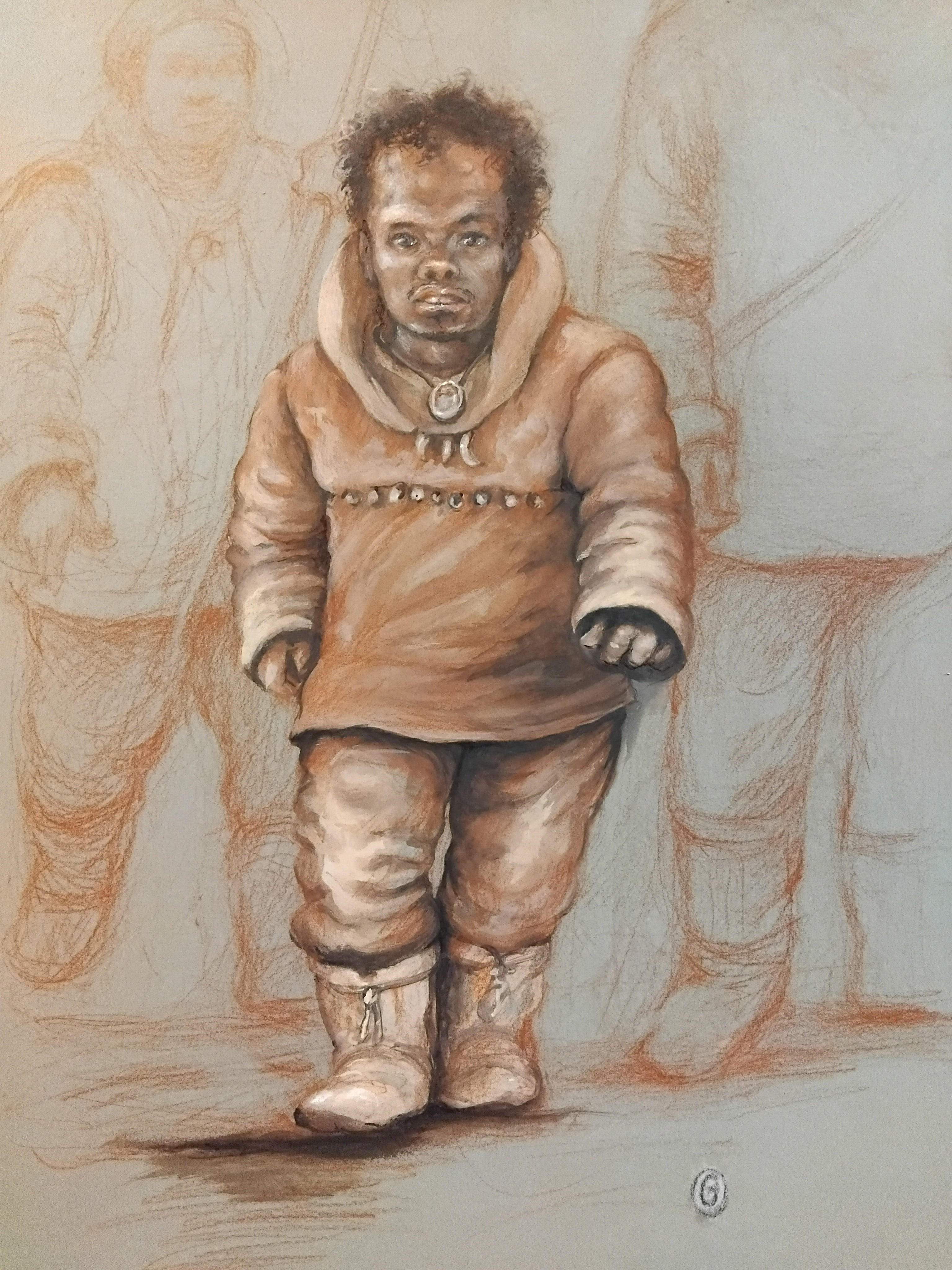 Reconstruction of Romito 2, a 16-year-old teenager with a form of dwarfism who lived 11,000years ago in southern Italy (Olivier Graveleau)