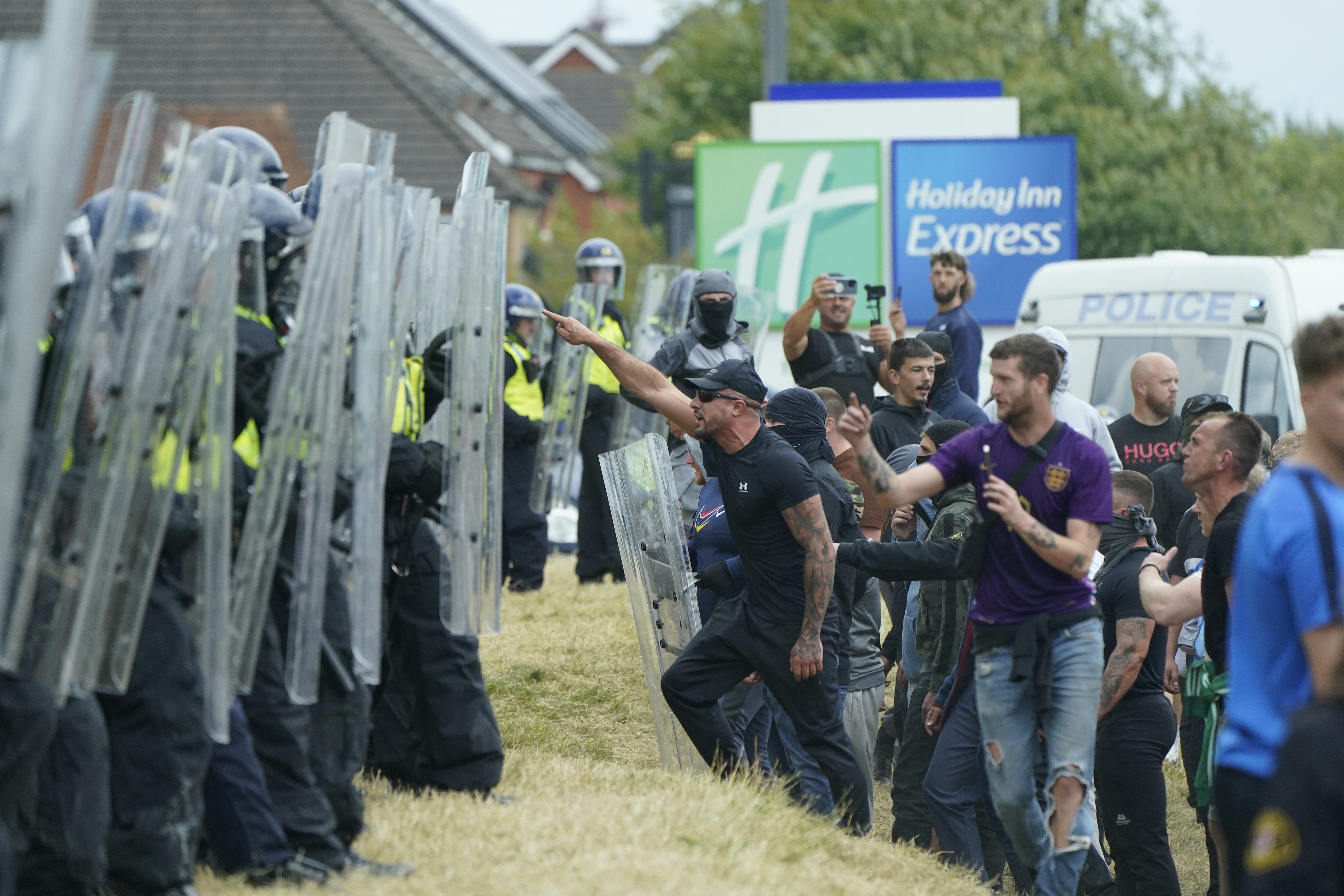 Lynch had been part of a mob that had gathered outside the Holiday Inn in Manvers, Rotherham