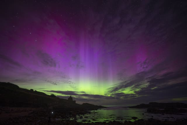 <p>The northern lights as seen over Northumberland last month</p>