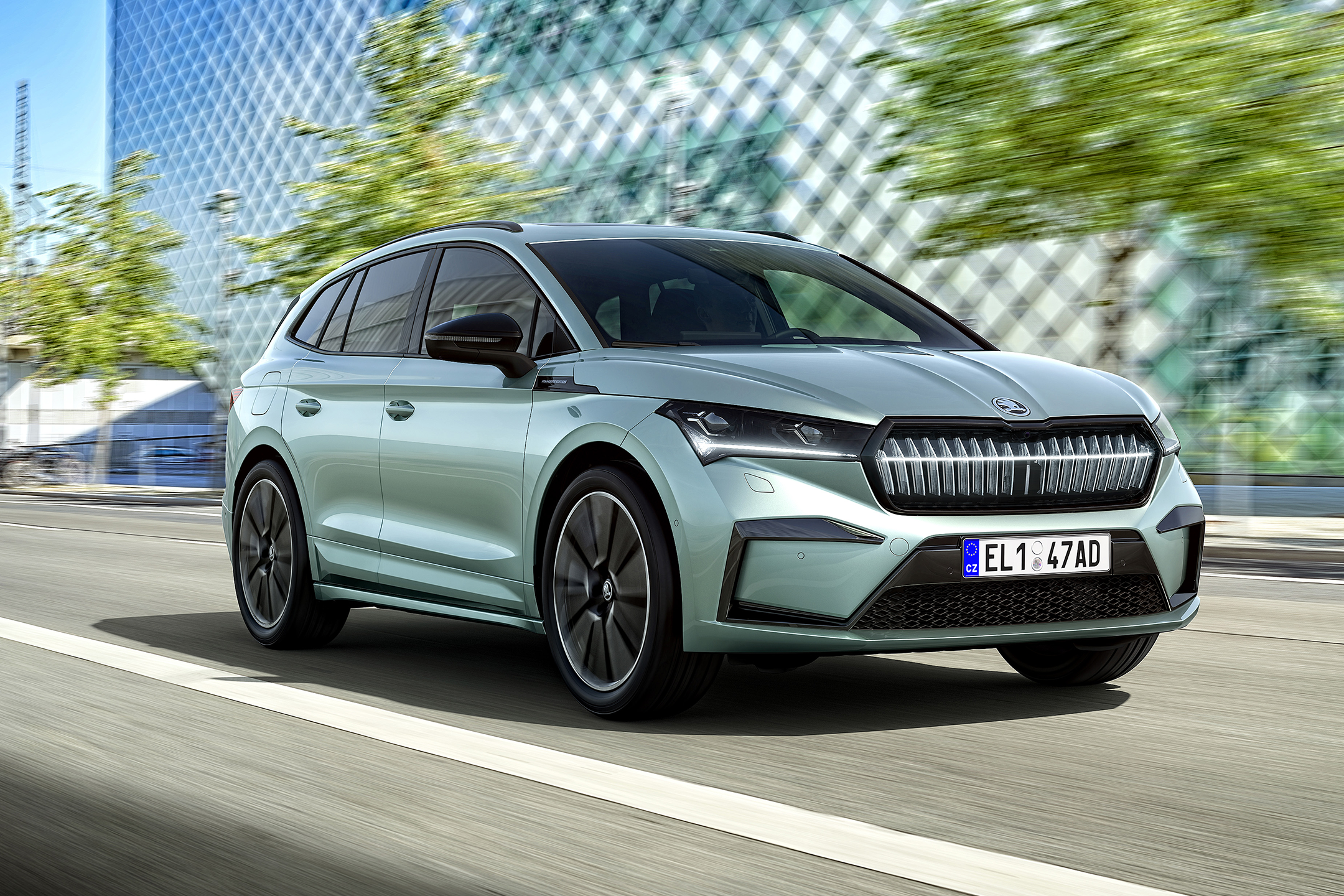 The Skoda Enyaq is a practical and spacious electric SUV that’s ideal for families.