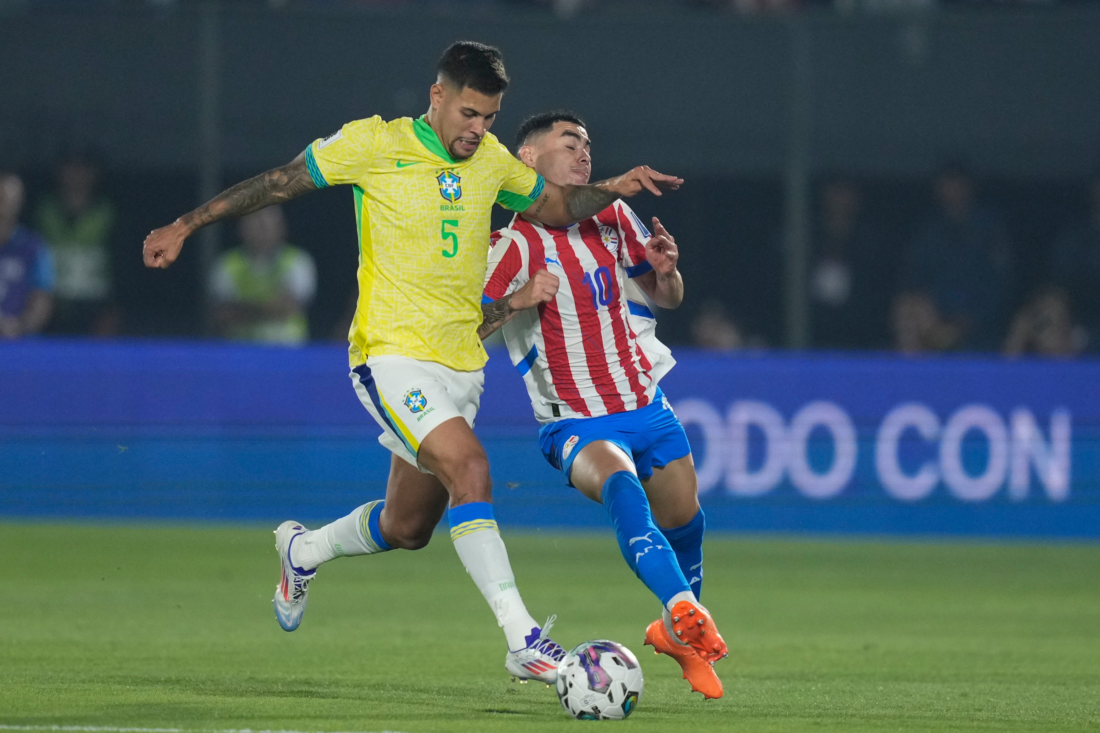 Newcastle’s Bruno Guimaraes was subbed off at half-time in Brazil’s World Cup qualifier against Paraguay with a knock