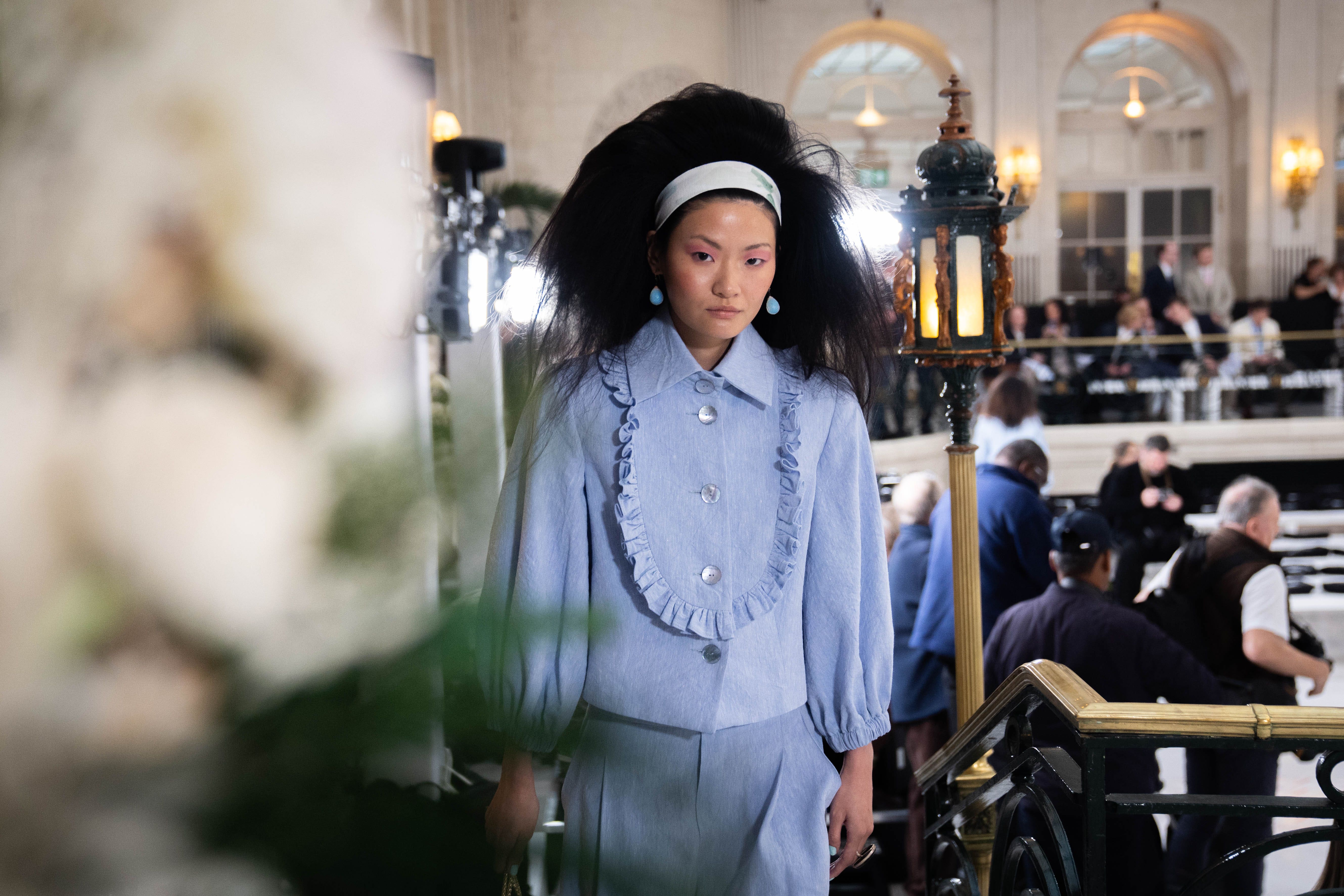 Paul Costelloe’s show featured retro silhouettes and classic designs (James Manning/PA)