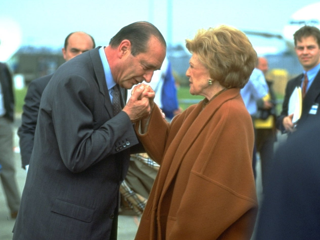 Even later in her life, Pamela cosied up to world leaders such as French president Jacques Chirac