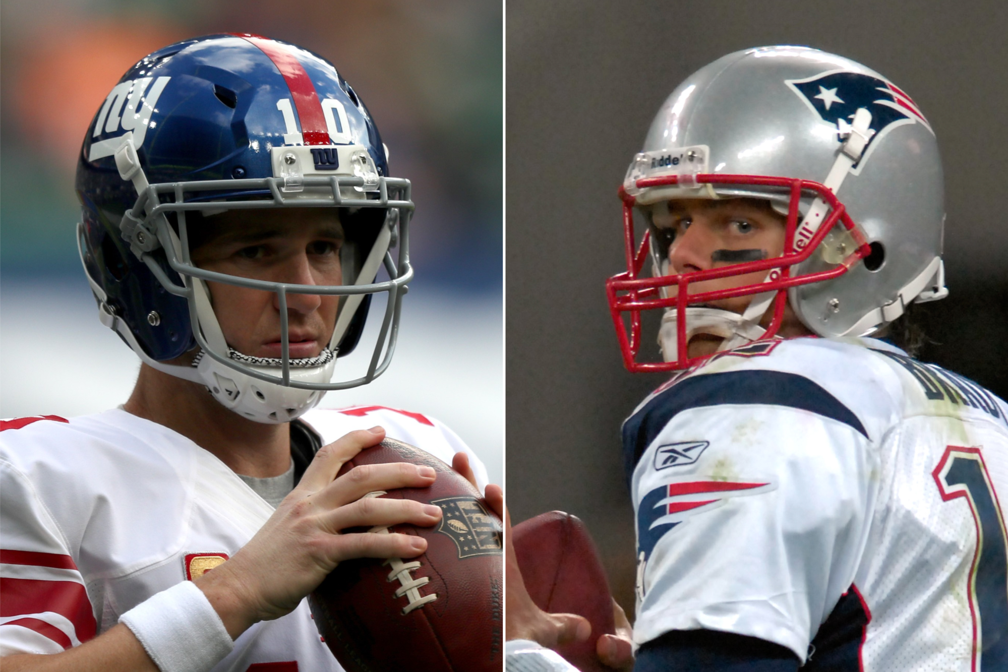 Eli Manning (left) and Tom Brady are both multiple Super Bowl winners (Simon Cooper/Clive Gee/PA)